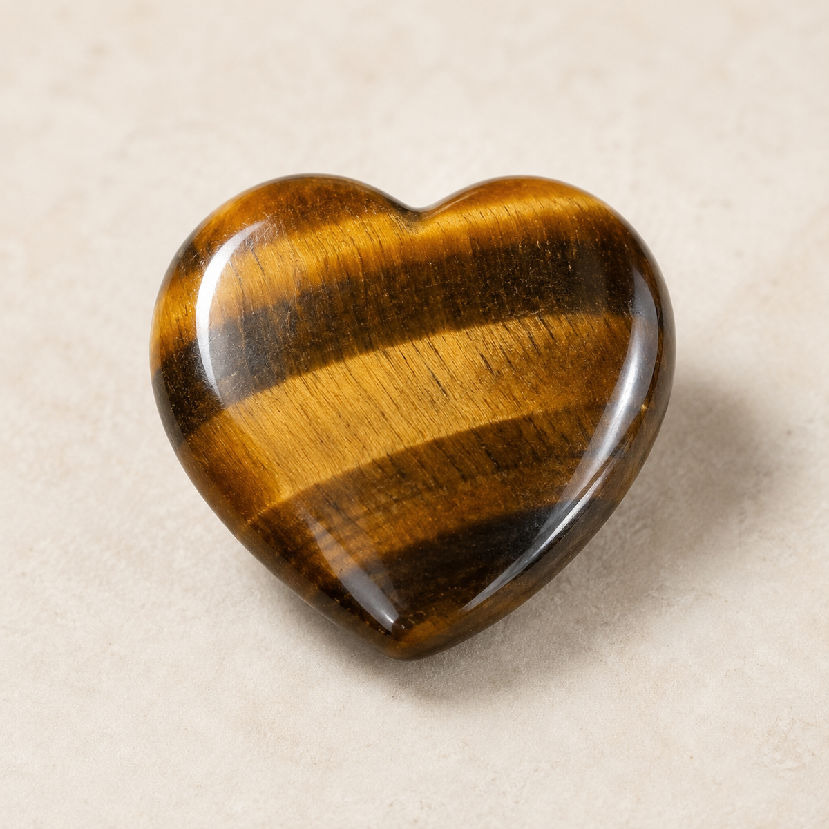 Tiger Eye Heart Crystal, Puffy Mini 1 Inch Pocket Crystal Heart DestGlow