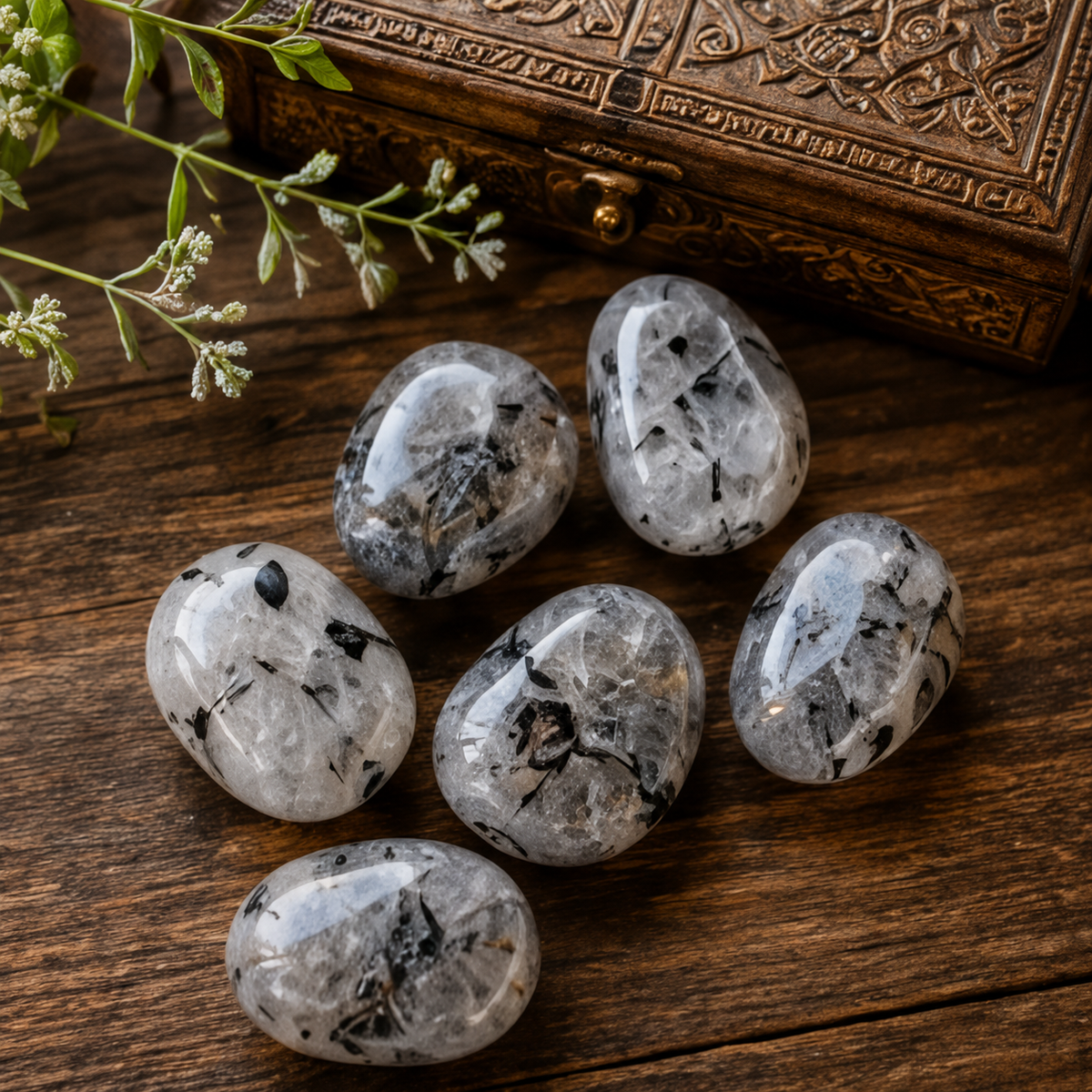 Black Rutile Tumbled Crystals (Trauma and Depression) DestGlow