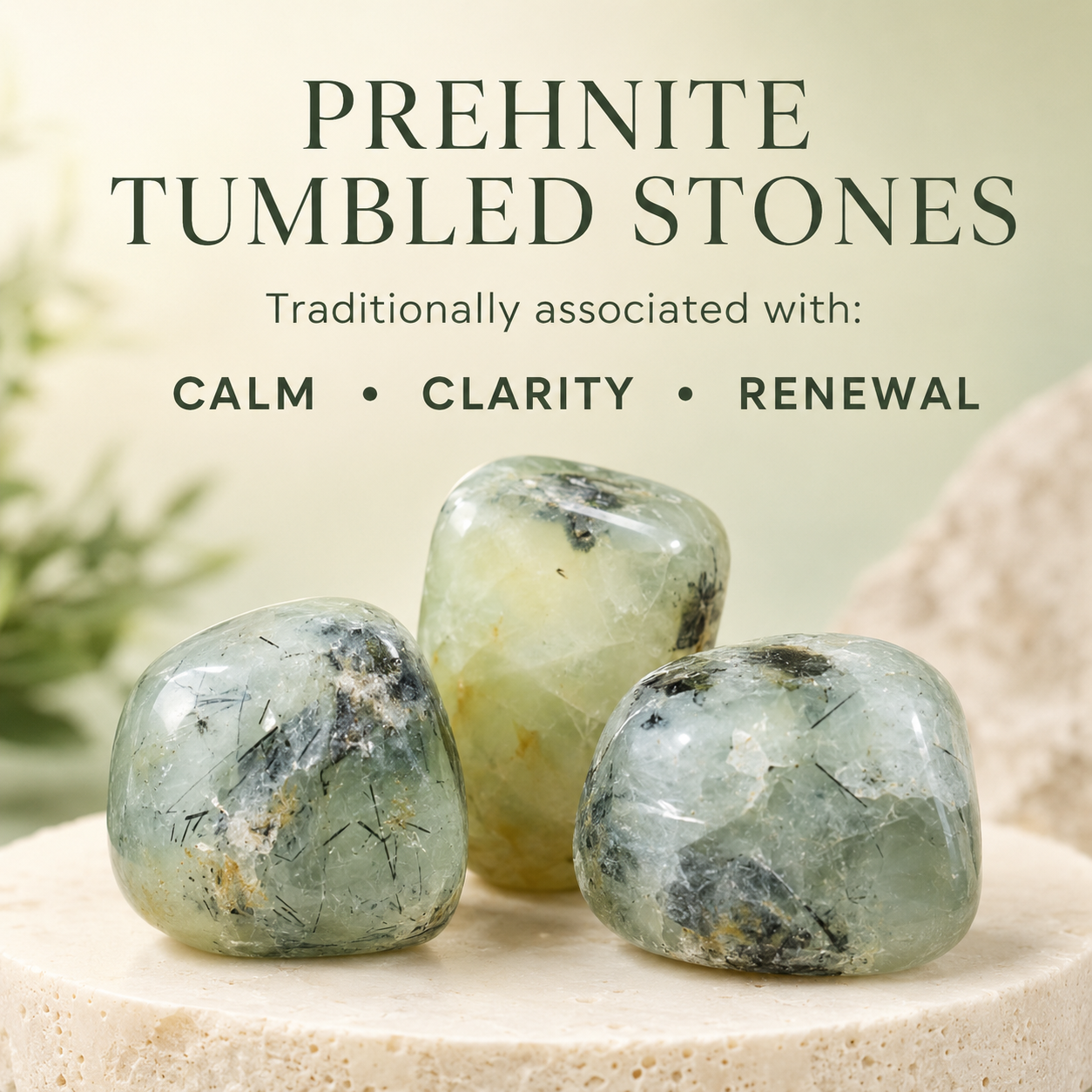 Phrenite Tumbled Crystals (Inner Peace and Living in The Present) DestGlow