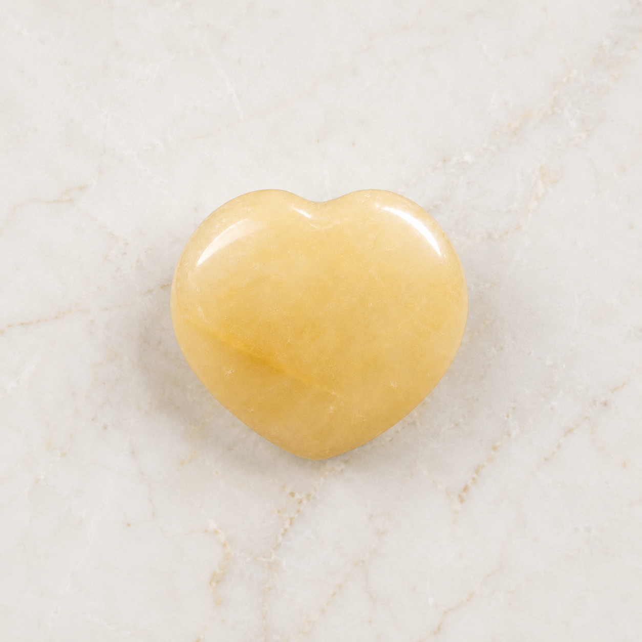 Polished Yellow Aventurine Heart Crystal, Puffy Mini 2 Inch Pocket Crystal Heart DestGlow