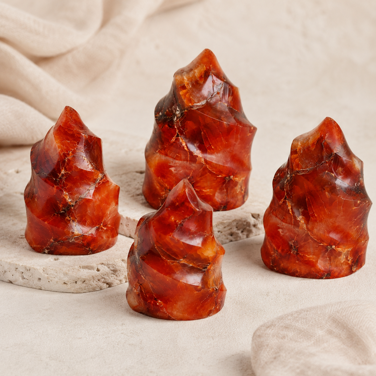 Polished Carnelian Freeform Crystal (Courage and Confidence ) DestGlow