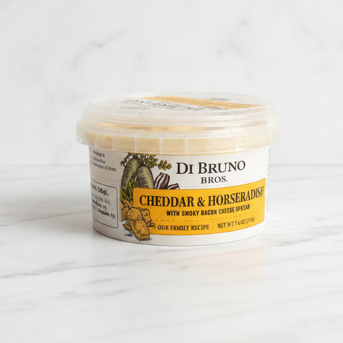 Cheddar & Horseradish with Smoky Bacon Cheese Spread by Di Bruno Bros.