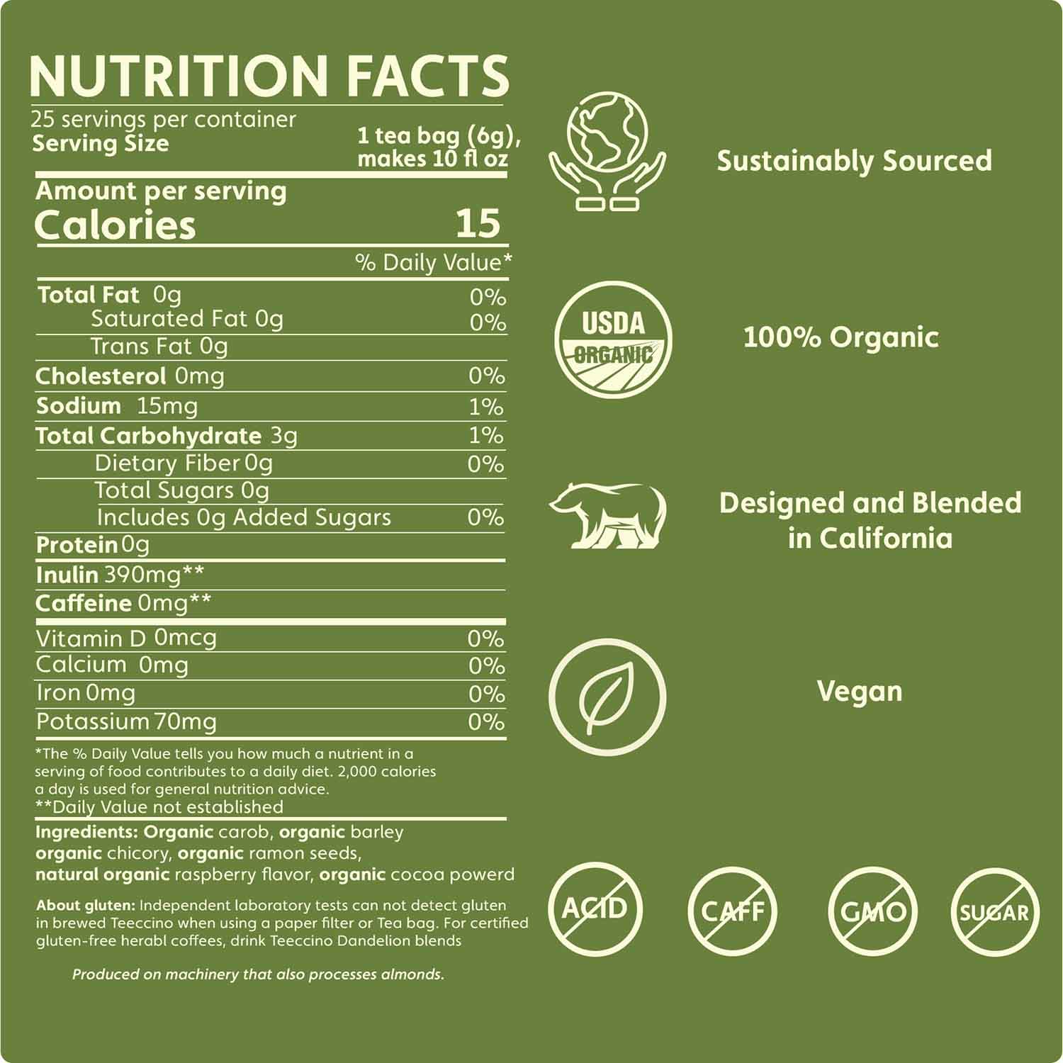 Chocolate Raspberry Roasted Herbal Tea