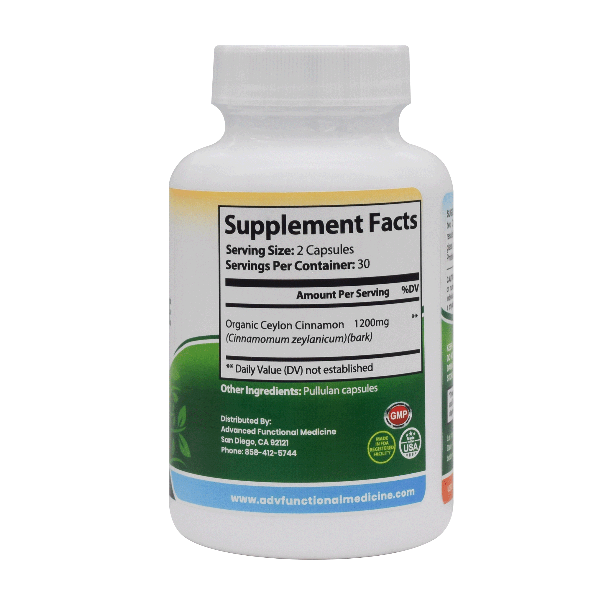 Cinna-Pure (therapeutic organic ceylon cinnamon designed for blood sugar and cholesterol support) by Advanced Functional Medicine Supplements
