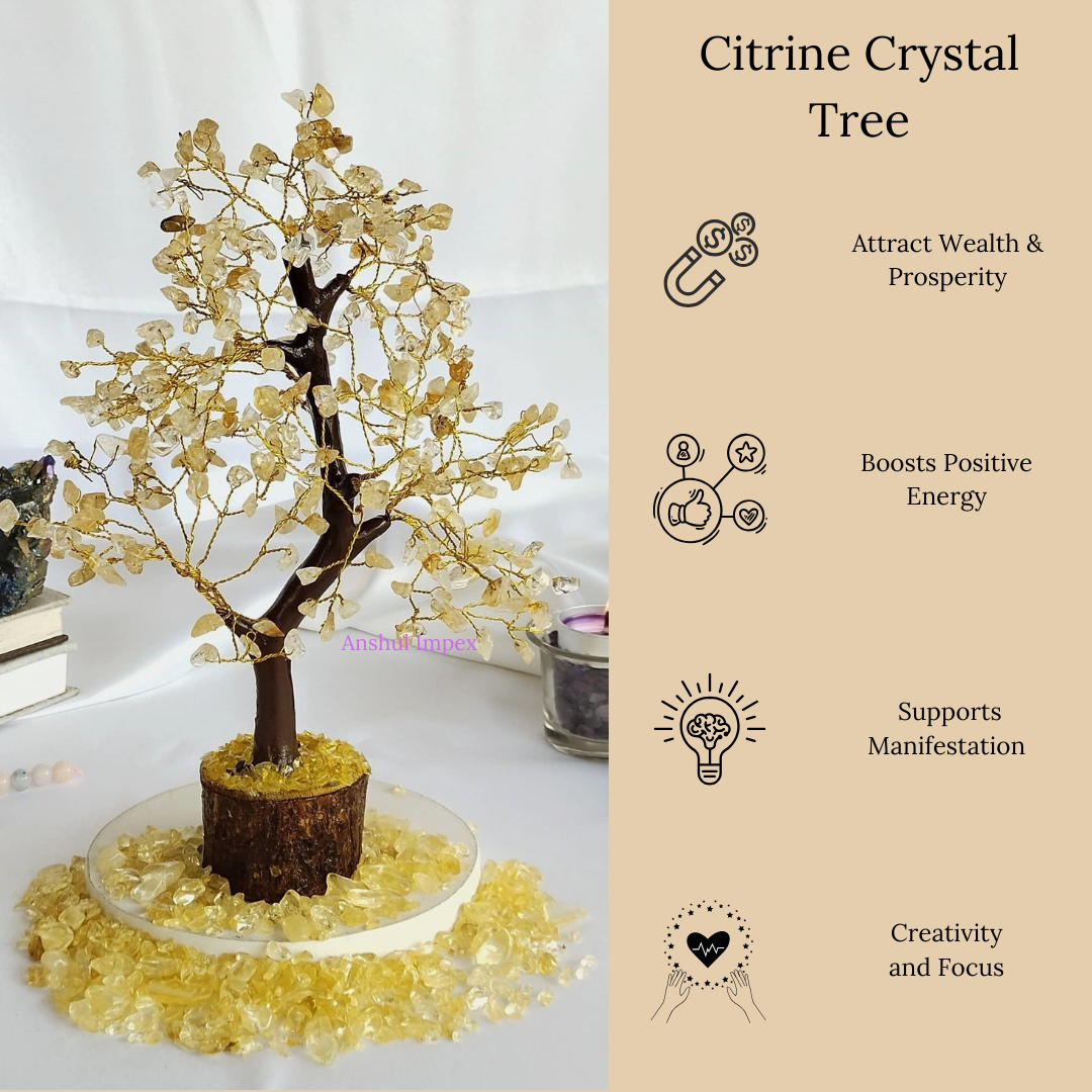 Citrine Gemstone Tree, Crystal Tree Of Life.
