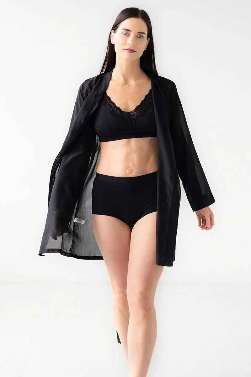 Salua Cotton Bralette with Lace Edge