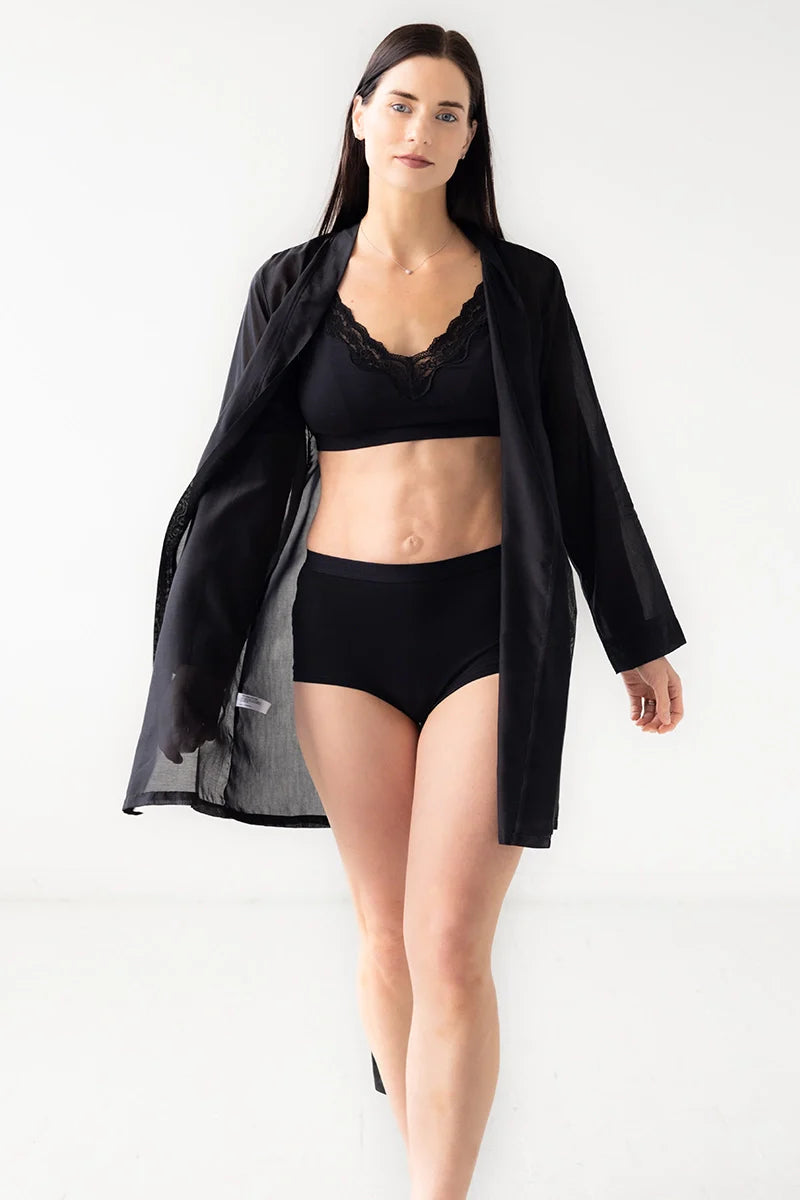 Salua Cotton Bralette with Lace Edge - DestGlow