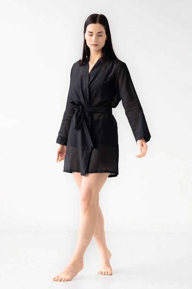 Classic Short Robe Cotton/Silk 33" - DestGlow