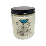 Classic 9oz Jam Jar Crystal Soy Candle - Allegheny Forest (Serpentine & Prehnite)