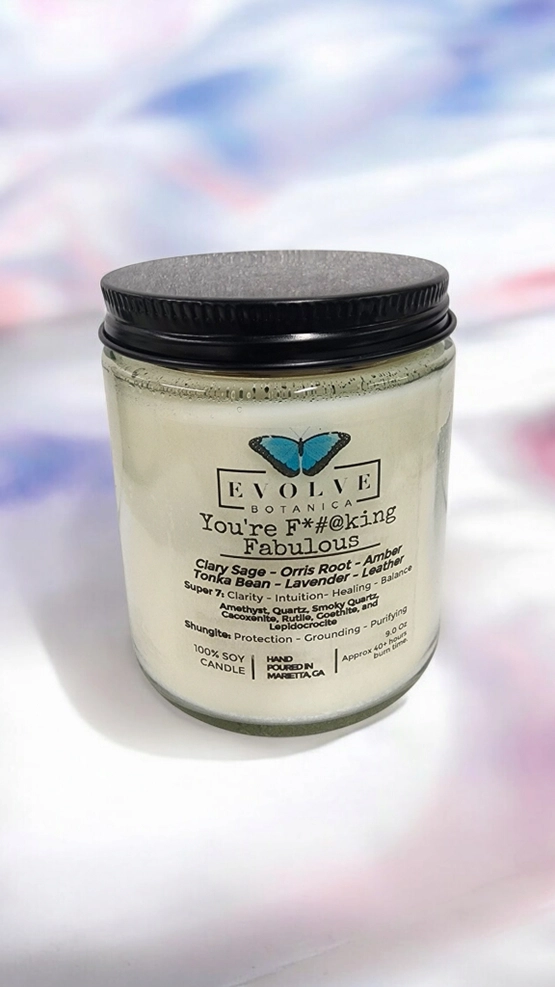 Classic 9oz Jam Jar Crystal Soy Candle - You&