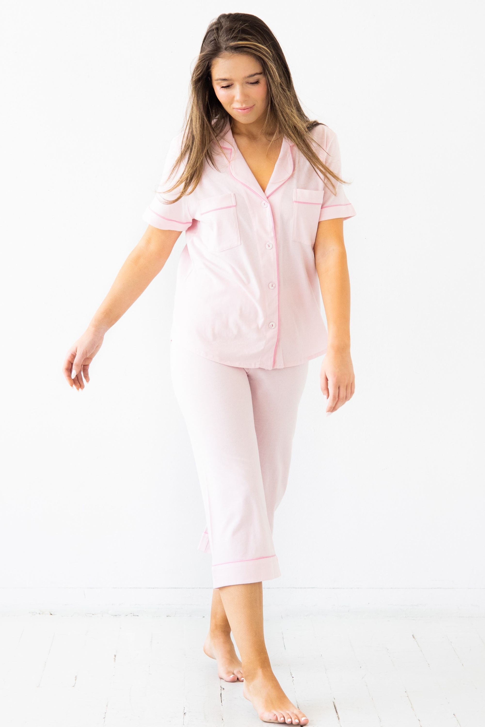 Classic Luxury Capri Pajamas in Brushed Pima Cotton