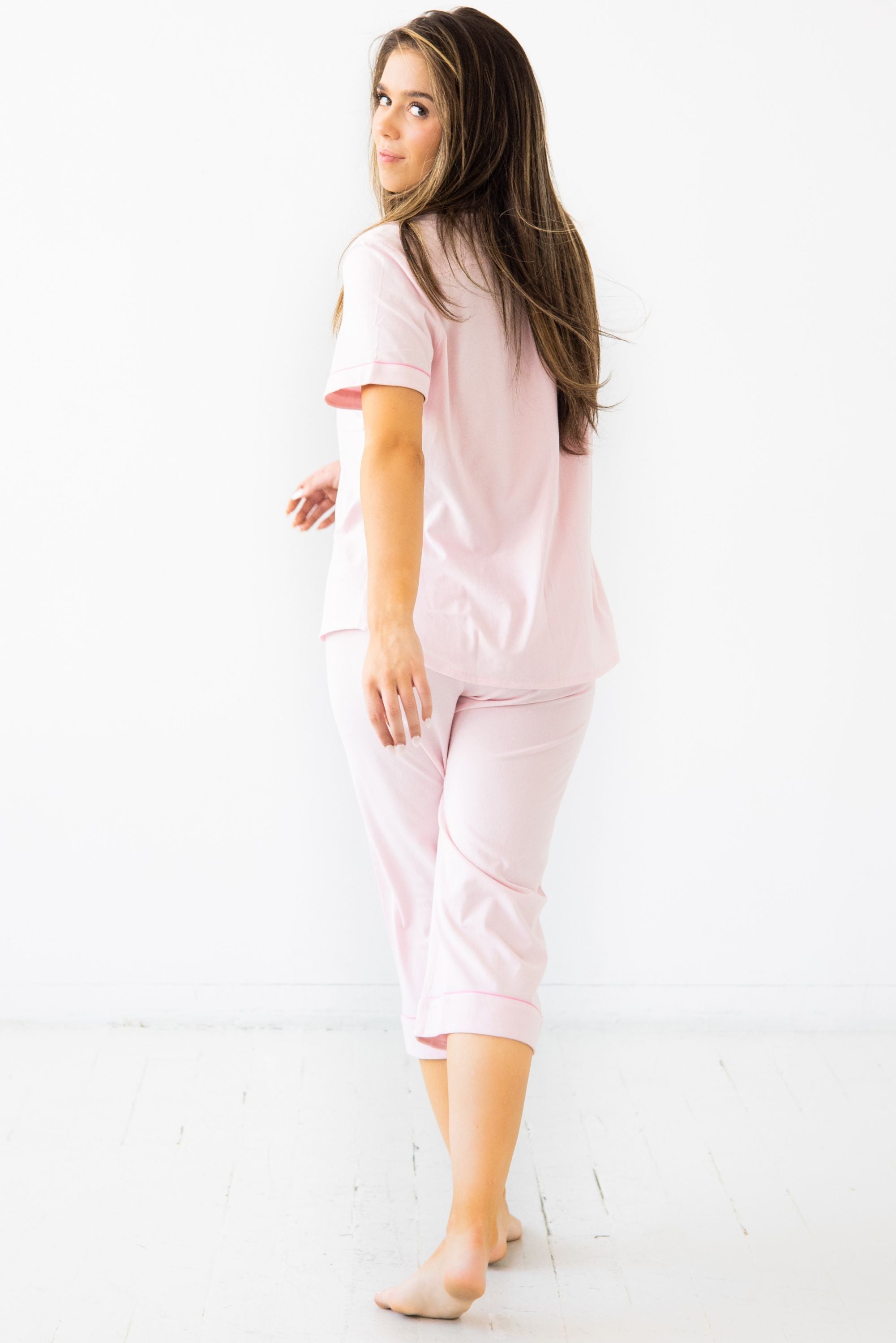 Classic Luxury Capri Pajamas in Brushed Pima Cotton