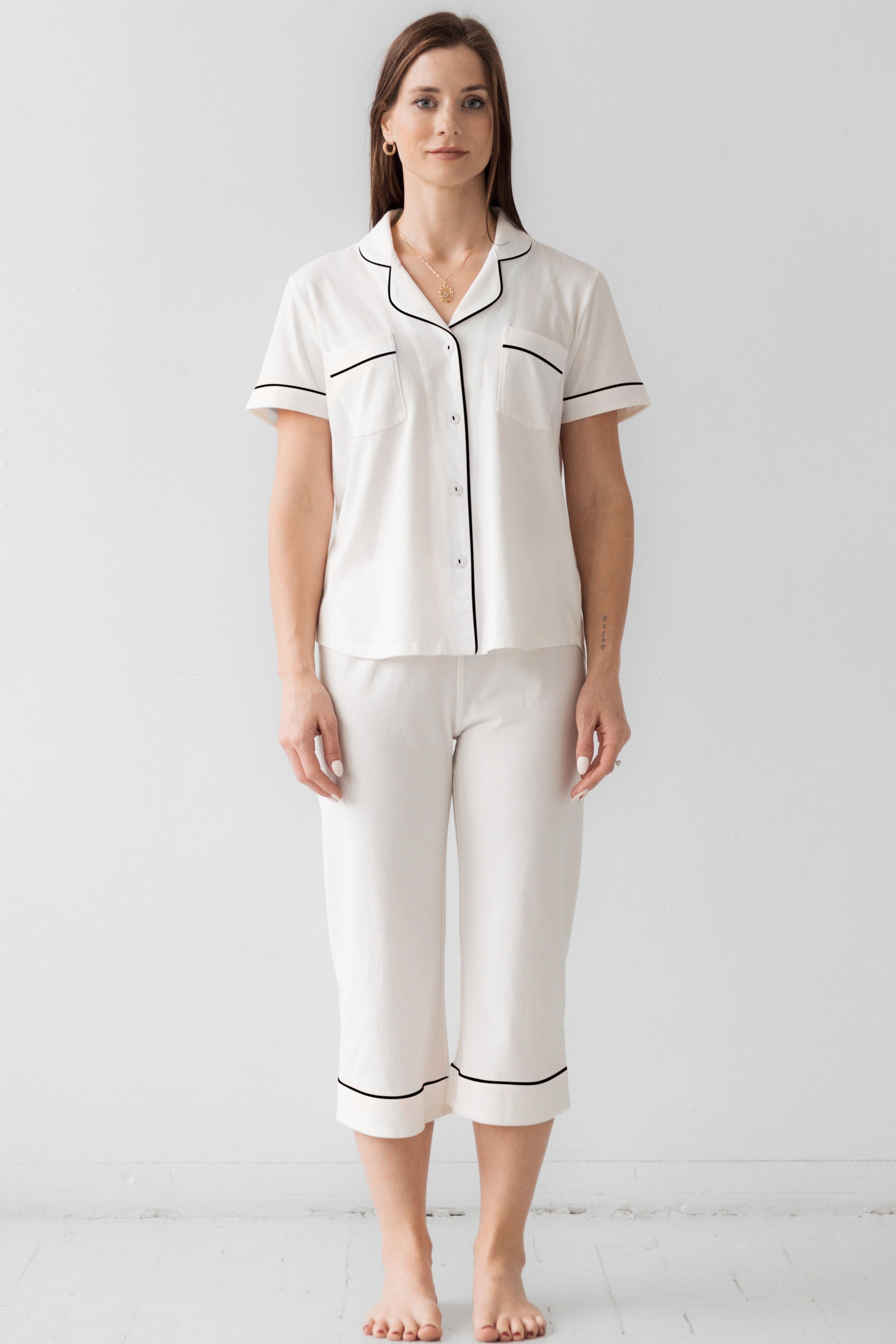 Classic Luxury Capri Pajamas in Brushed Pima Cotton - DestGlow