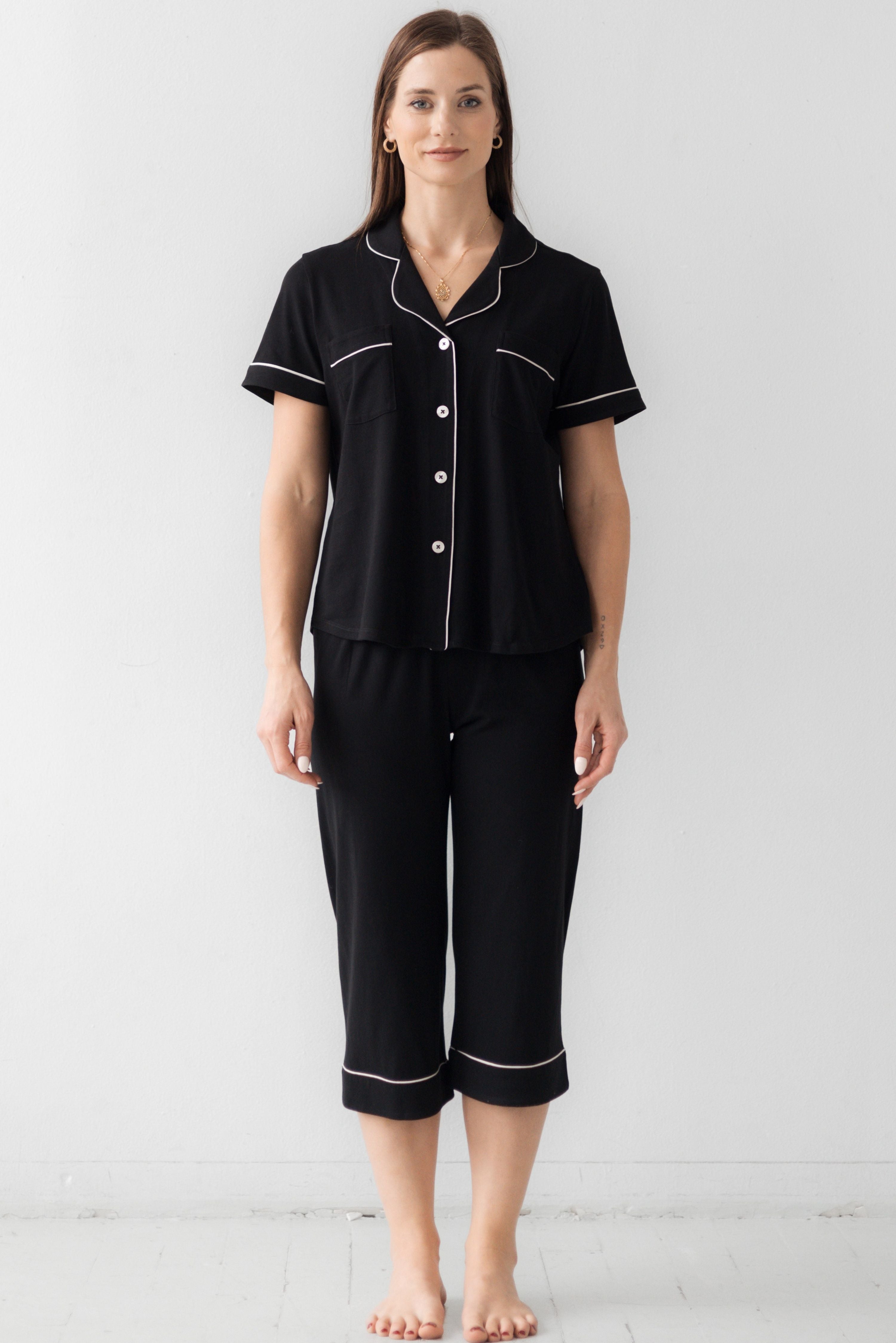 Classic Luxury Capri Pajamas in Brushed Pima Cotton - DestGlow