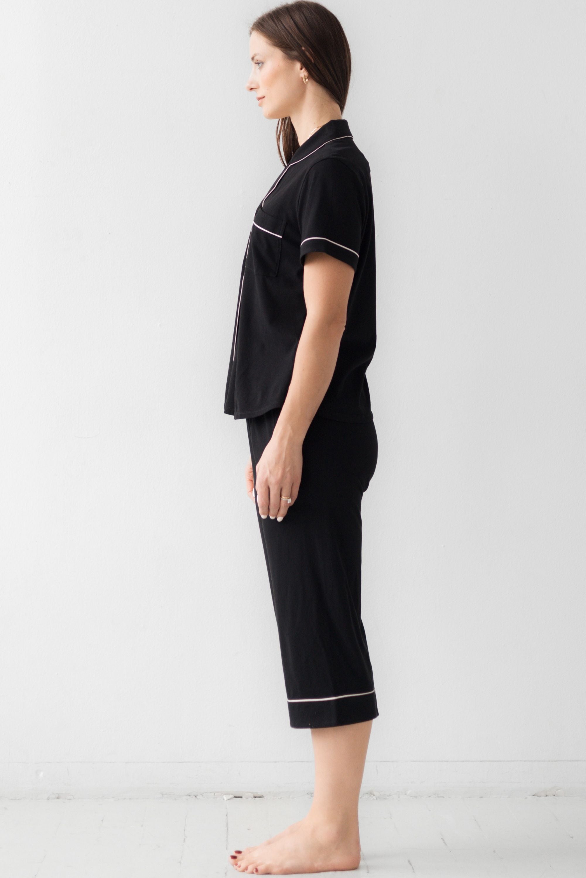 Classic Luxury Capri Pajamas in Brushed Pima Cotton - DestGlow