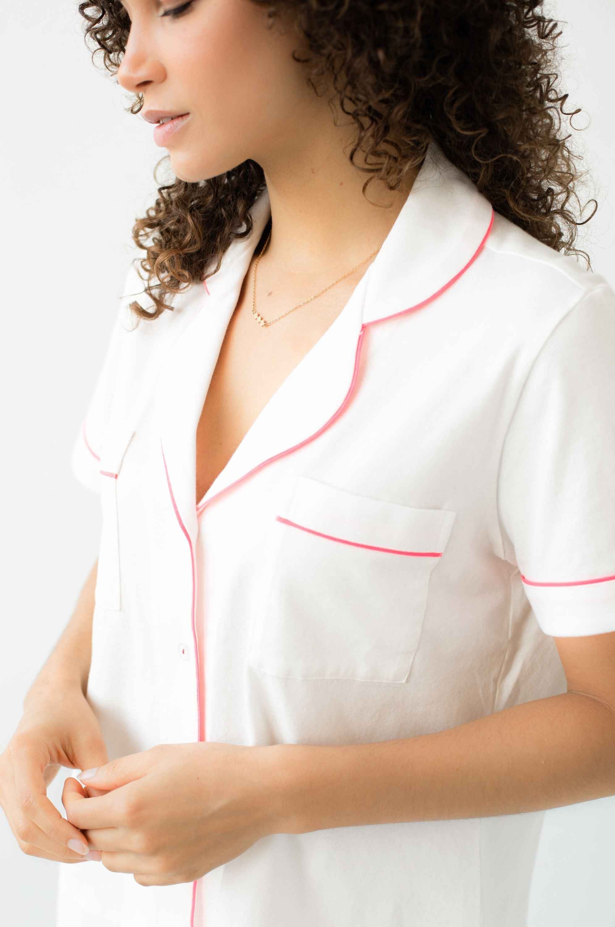 Classic Luxury Shorties Pajamas in Brushed Pima Cotton