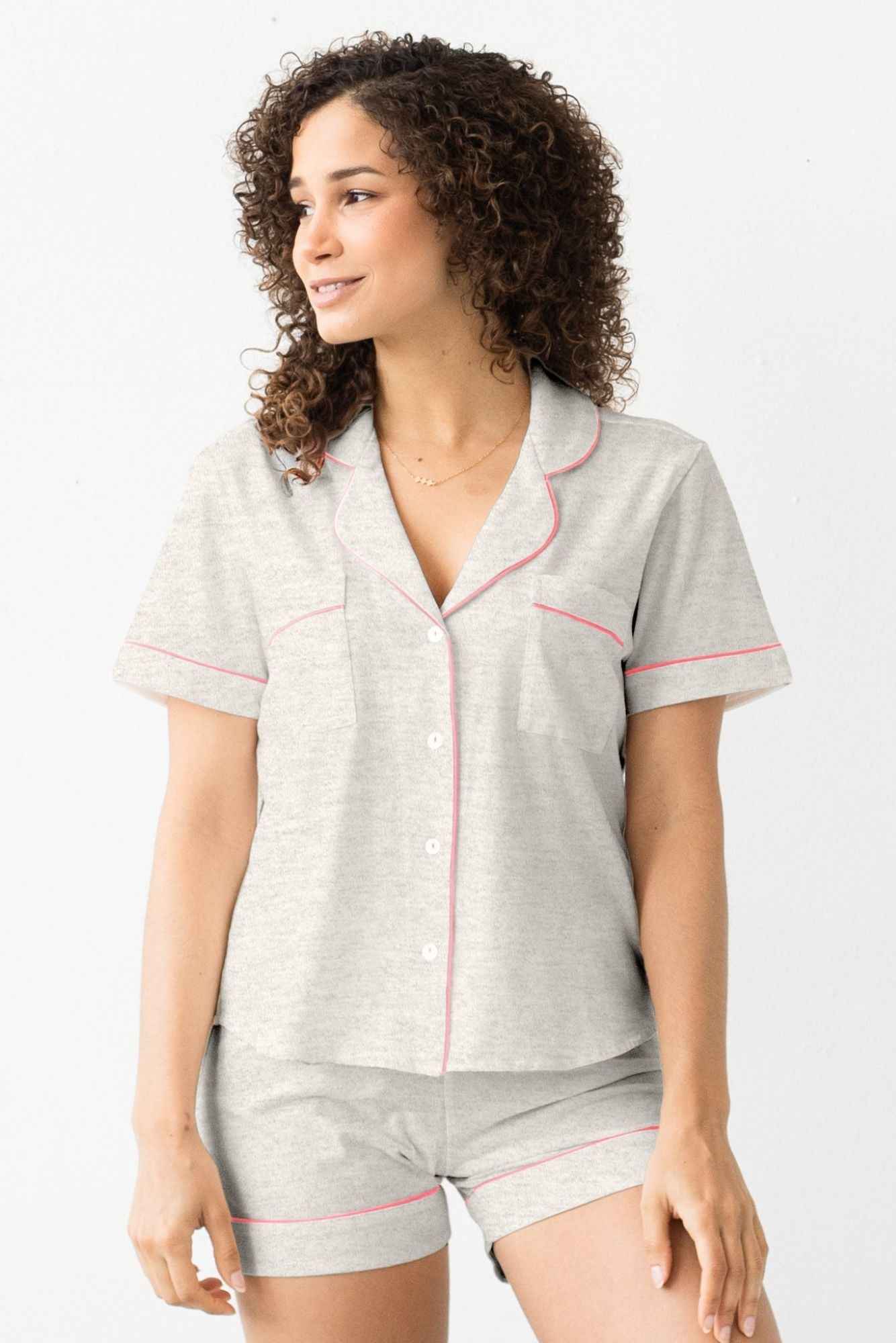 Classic Luxury Shorties Pajamas in Brushed Pima Cotton