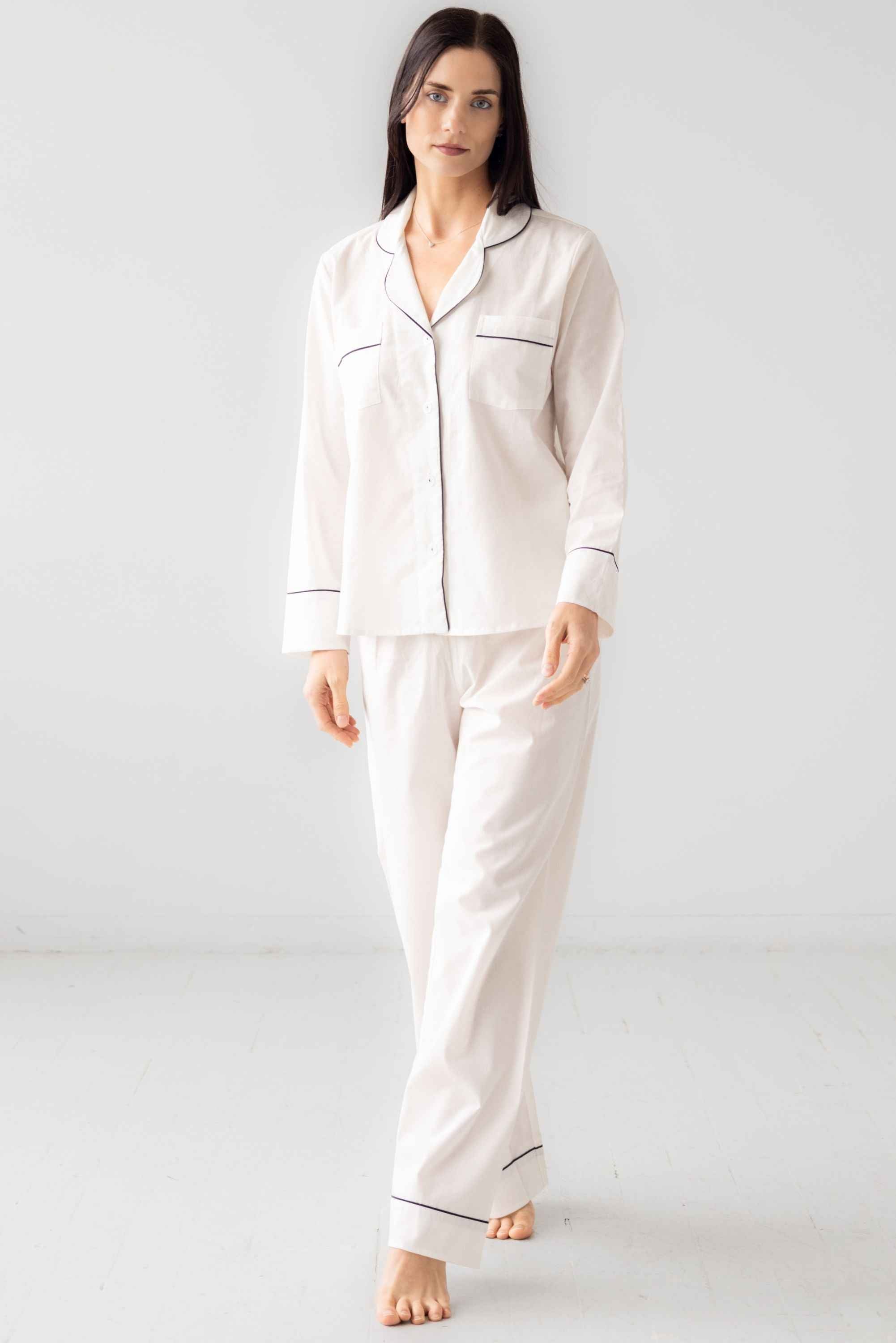 Classic Woven Cotton Pajama Set - DestGlow