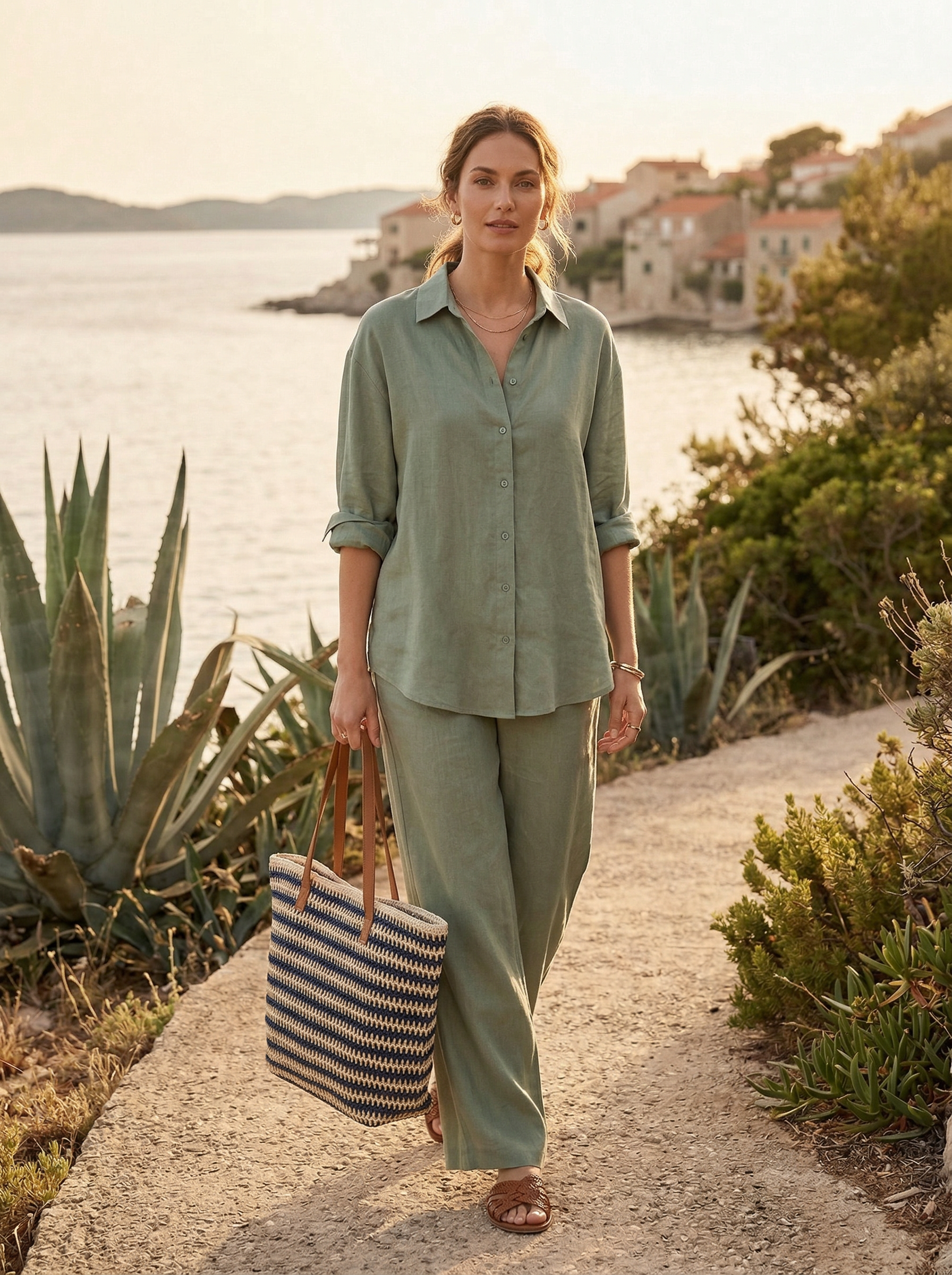 Artisanal Handwoven Large Tote for Summer Vacation