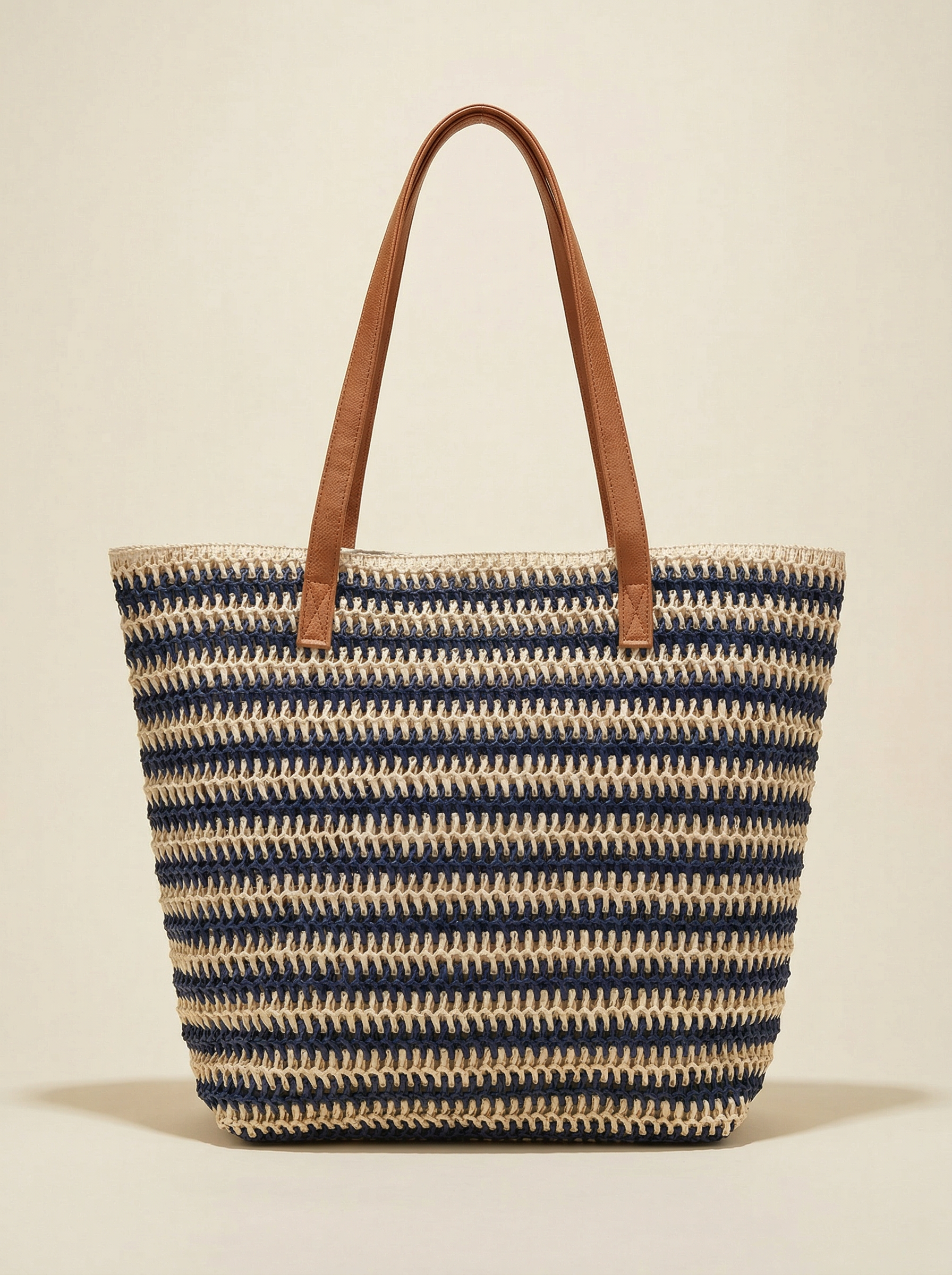 Artisanal Handwoven Stripes Large Tote for Summer Vacation by LINTICO