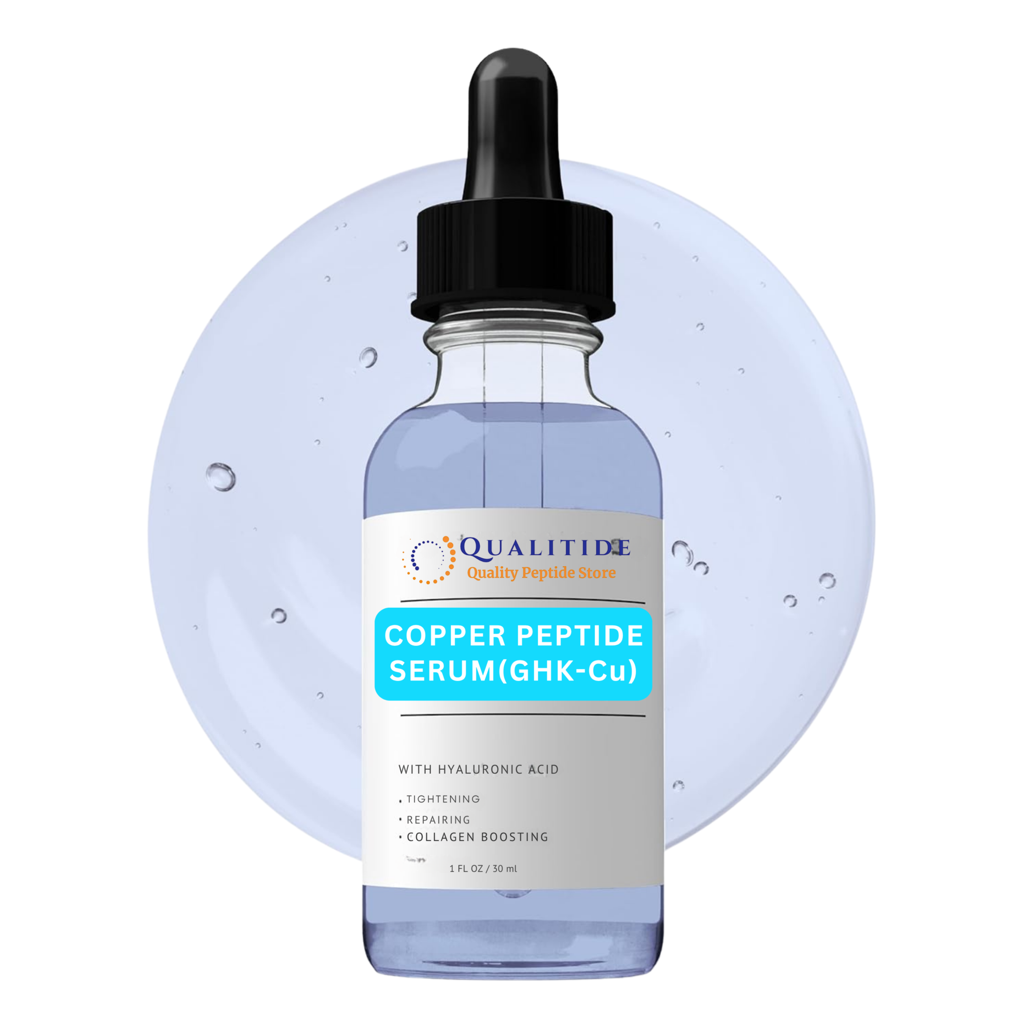 Copper Peptide Serum for Face - Tightening, Repairing, Collagen Boosting - with GHK-Cu & Hyaluronic Acid