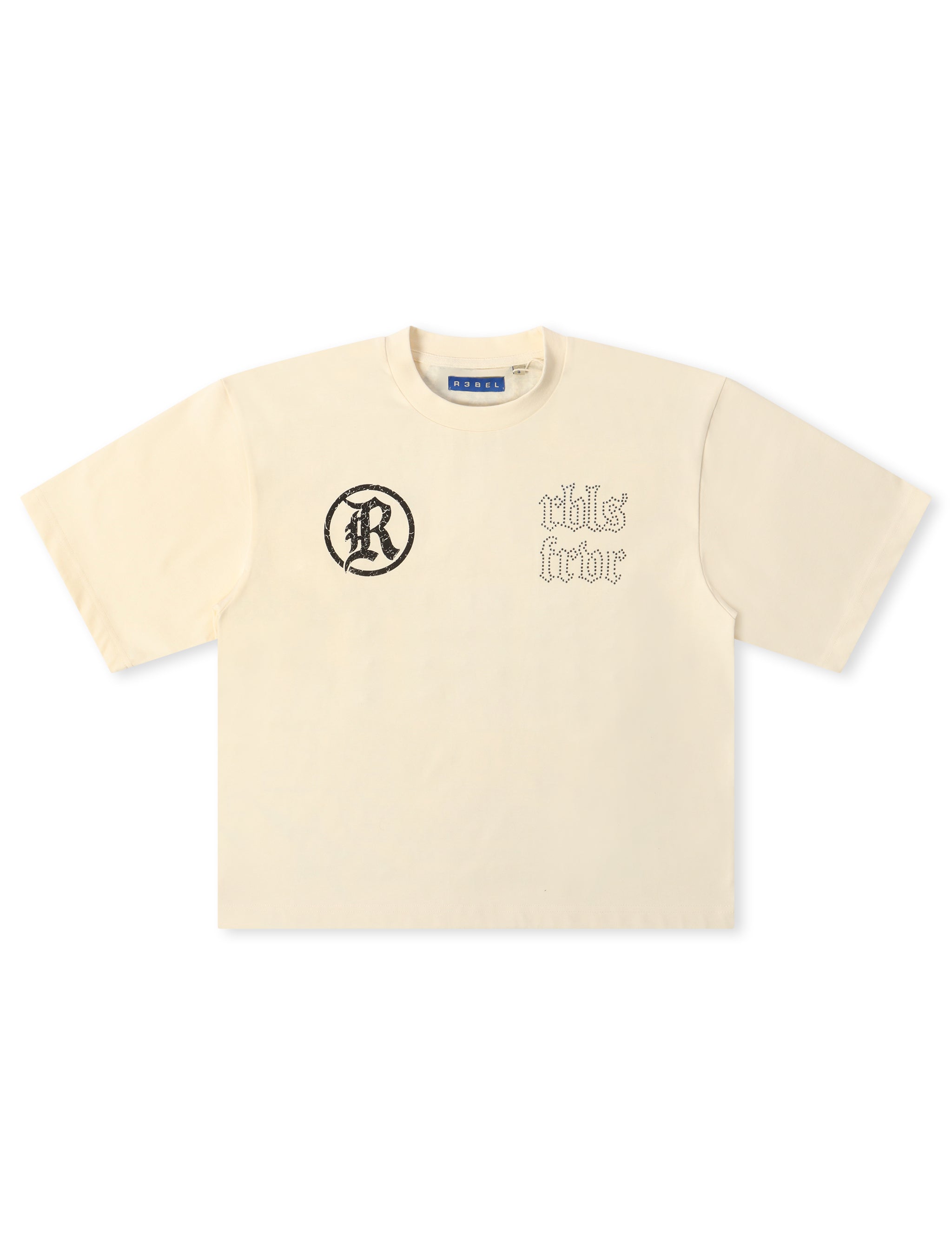Rebel Denim Developmental Saints Cropped Tee - Cream by Denim Exchange