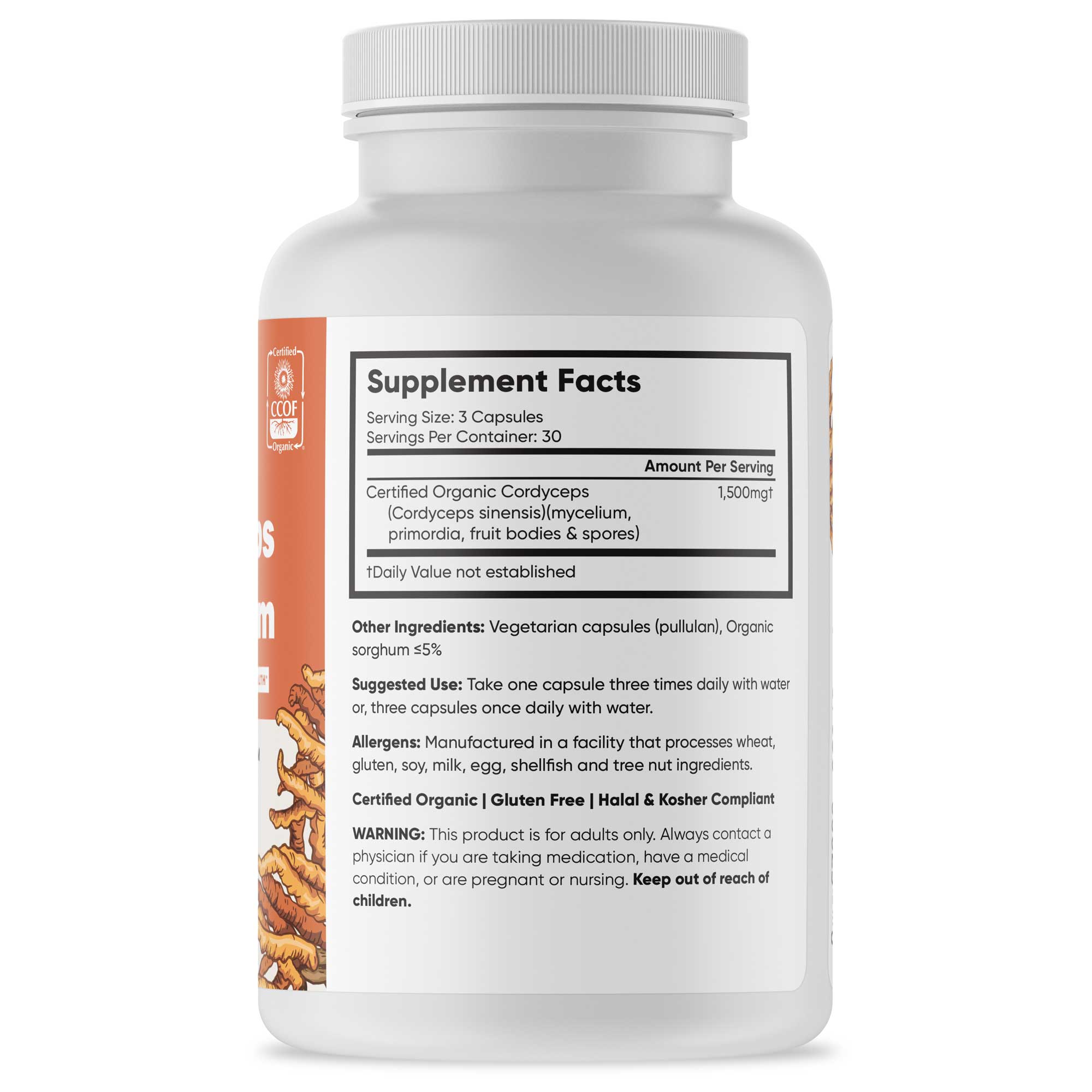 Organic Cordyceps Mushroom, 90 Capsules by Brain Forza®
