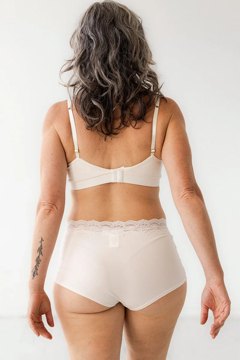 Salua Cotton Bralette with Lace Edge by Salua Lingerie