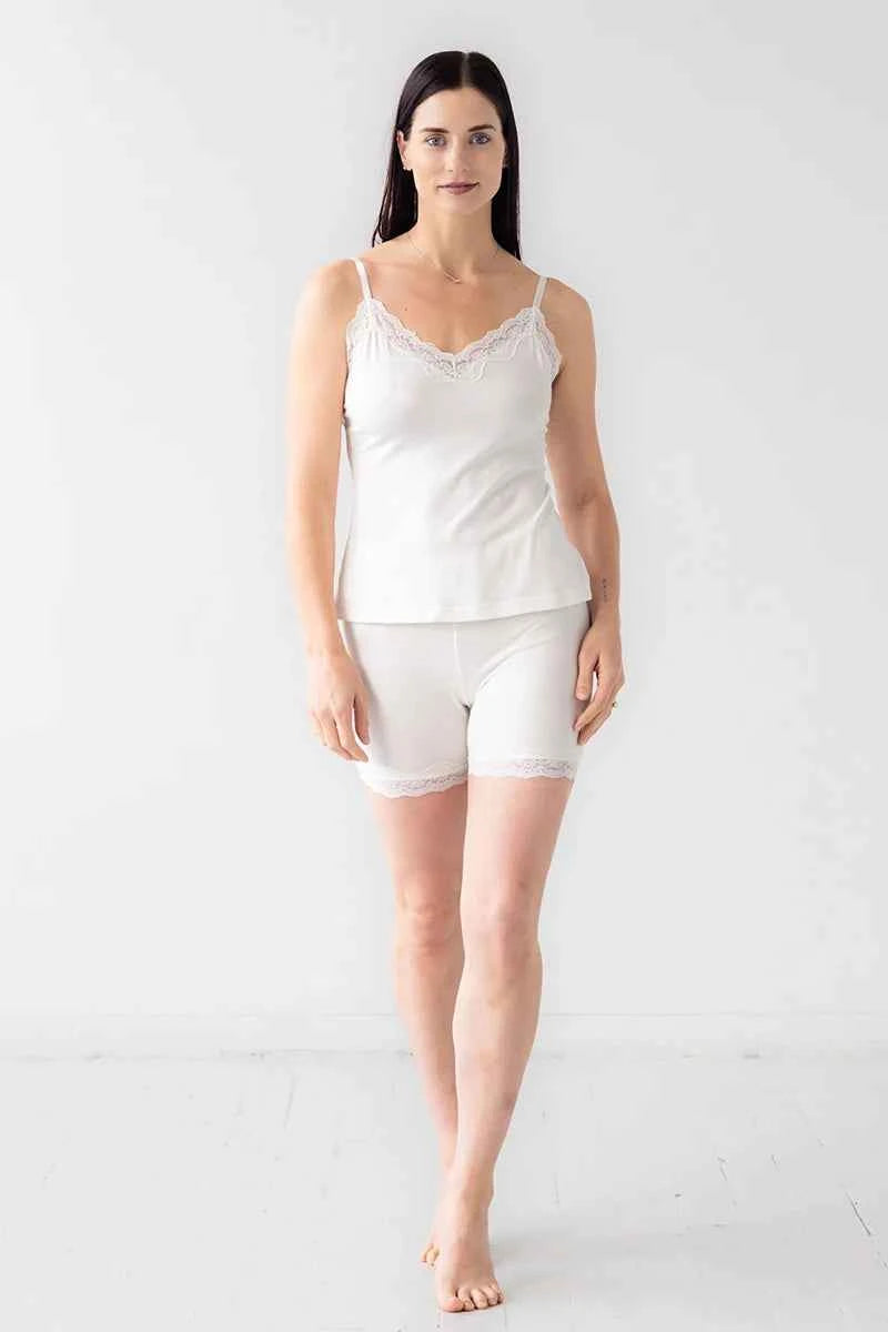 Cotton Camisole with lace trim - DestGlow