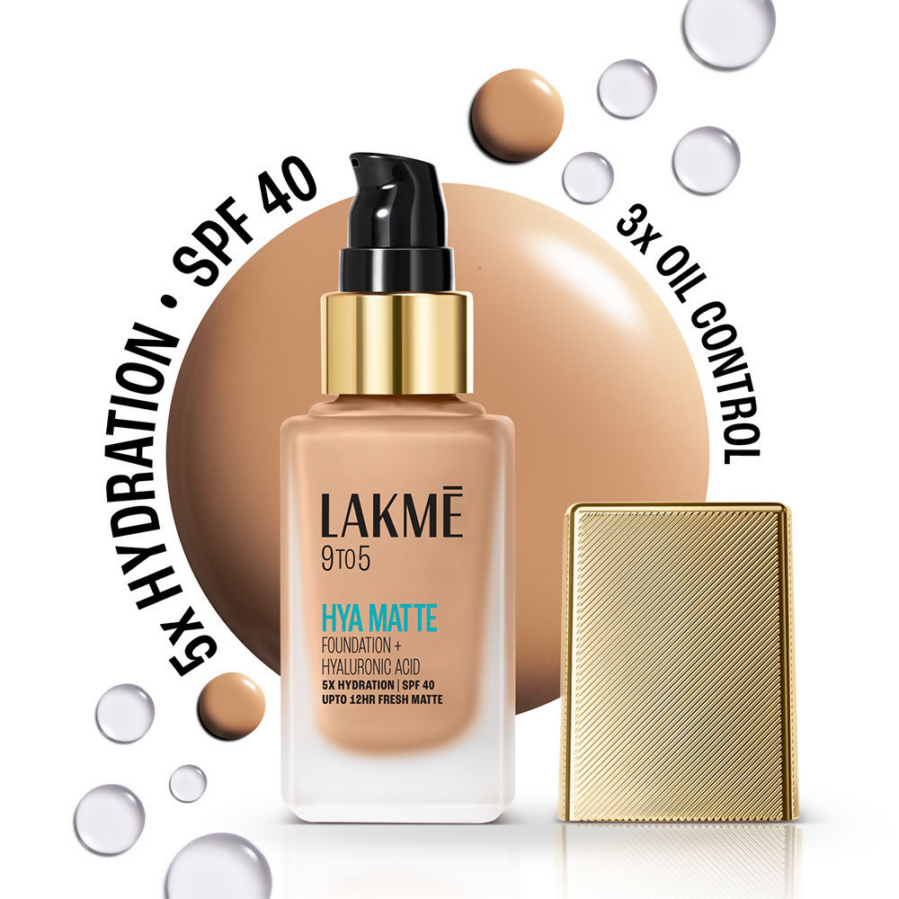 Lakme 9to5 Hya Matte Foundation + Hyaluronic Acid - Warm Beige