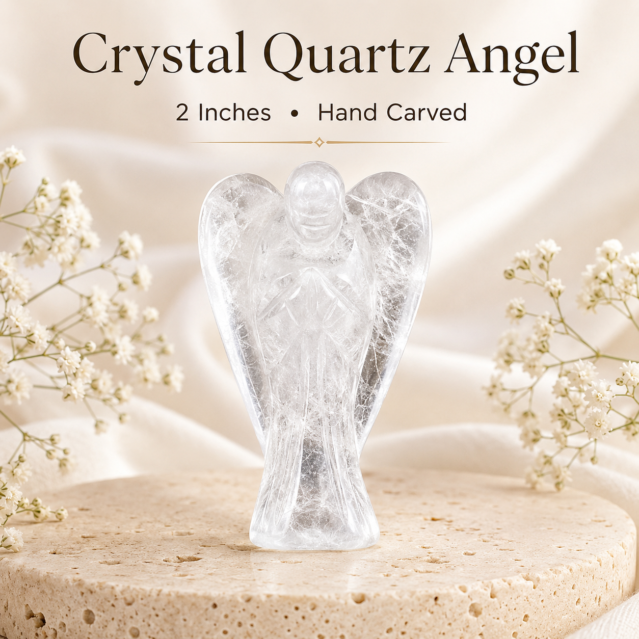 Crystal Quartz Angel Pocket Guardian DestGlow