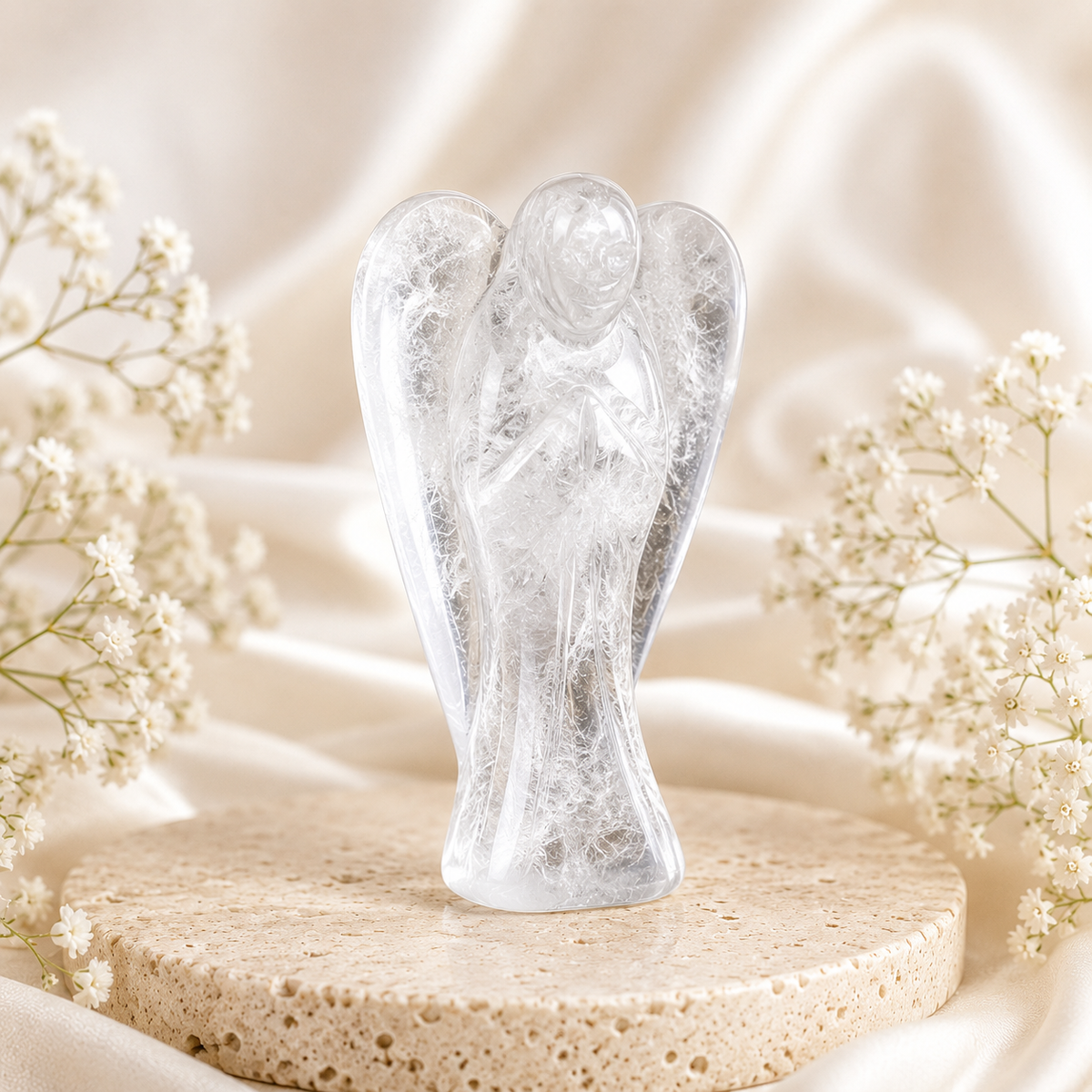 Crystal Quartz Angel Pocket Guardian DestGlow