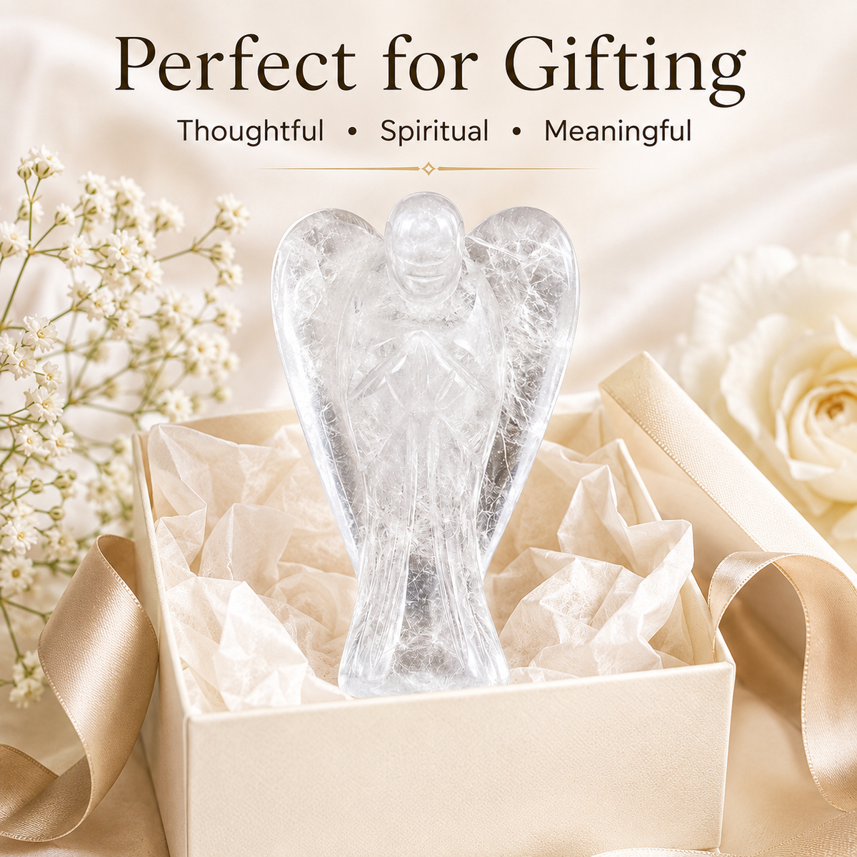 Crystal Quartz Angel Pocket Guardian DestGlow