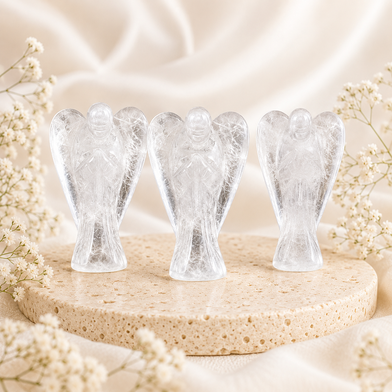 Crystal Quartz Angel Pocket Guardian DestGlow