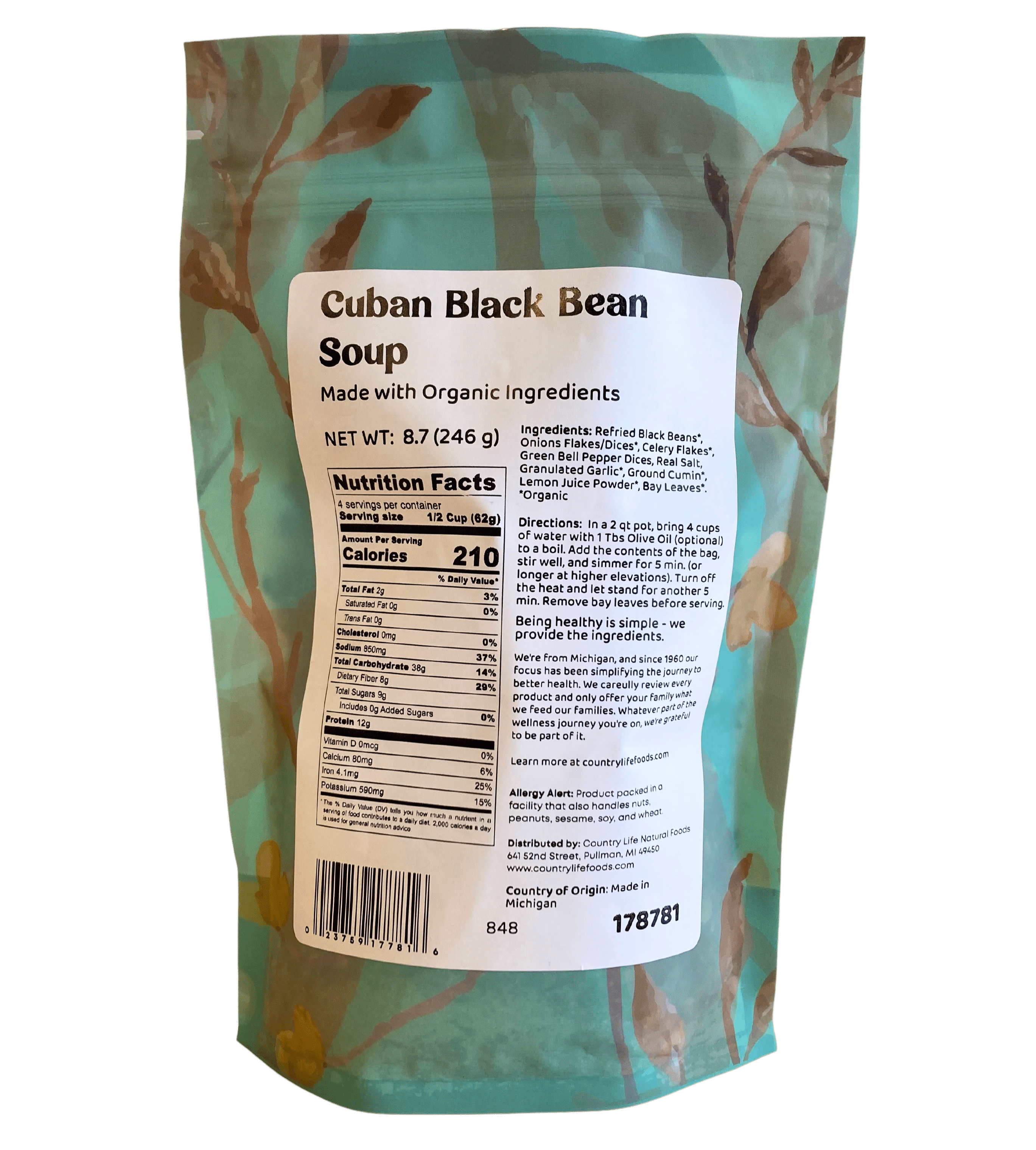 Soup, Black Bean, Cuban by Country Life Natural Foods