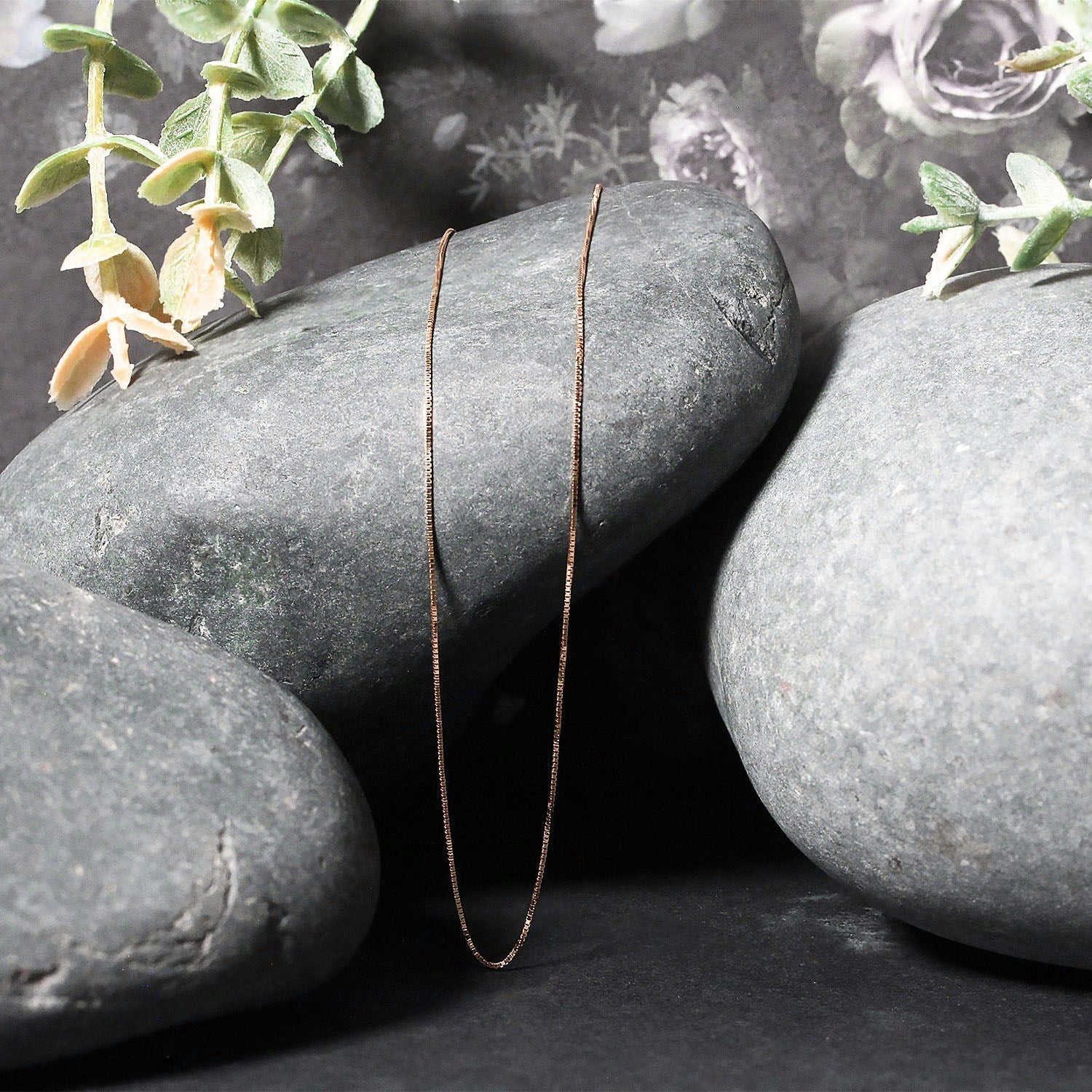 14k Rose Gold Classic Box Chain 0.45mm by Bids.com