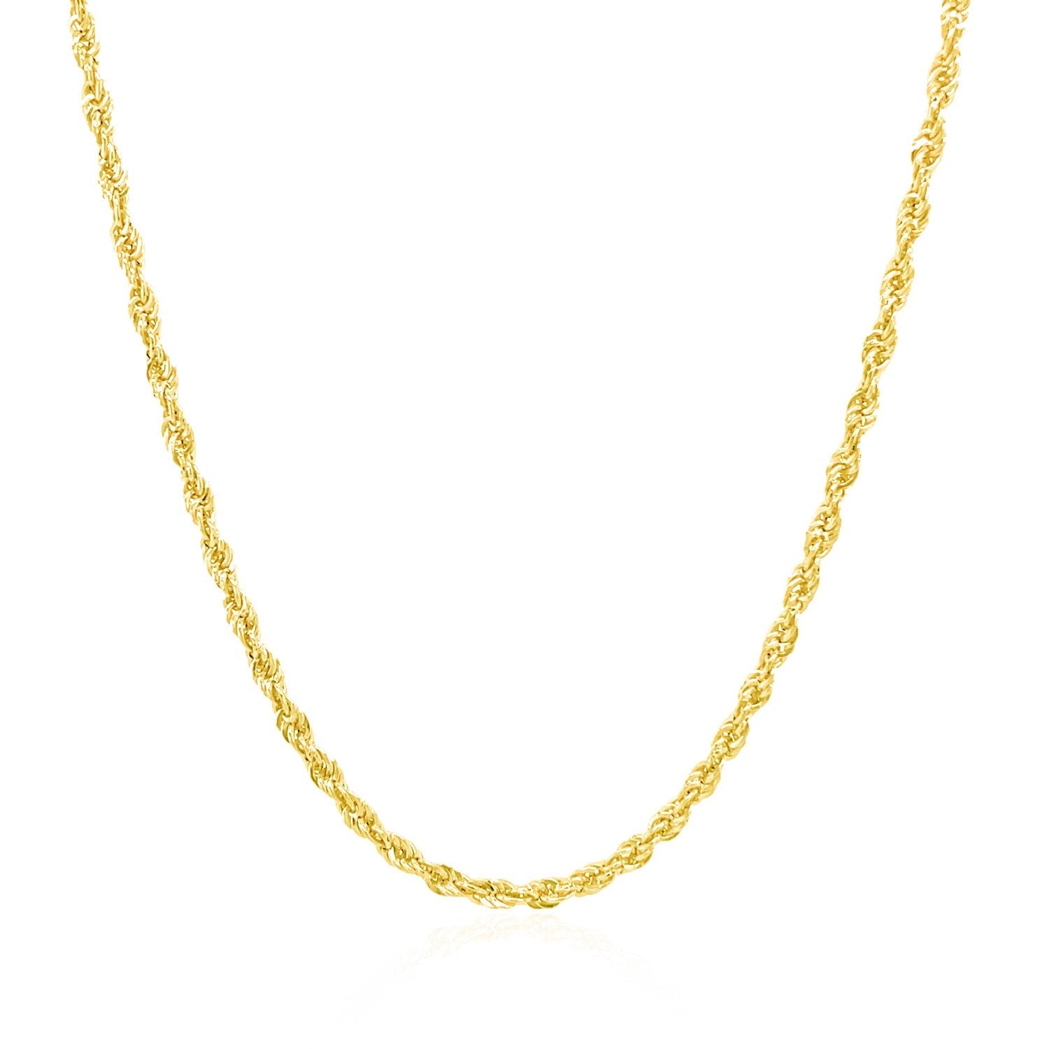 14k Yellow Gold Light Rope Chain (2.00 mm) - DestGlow