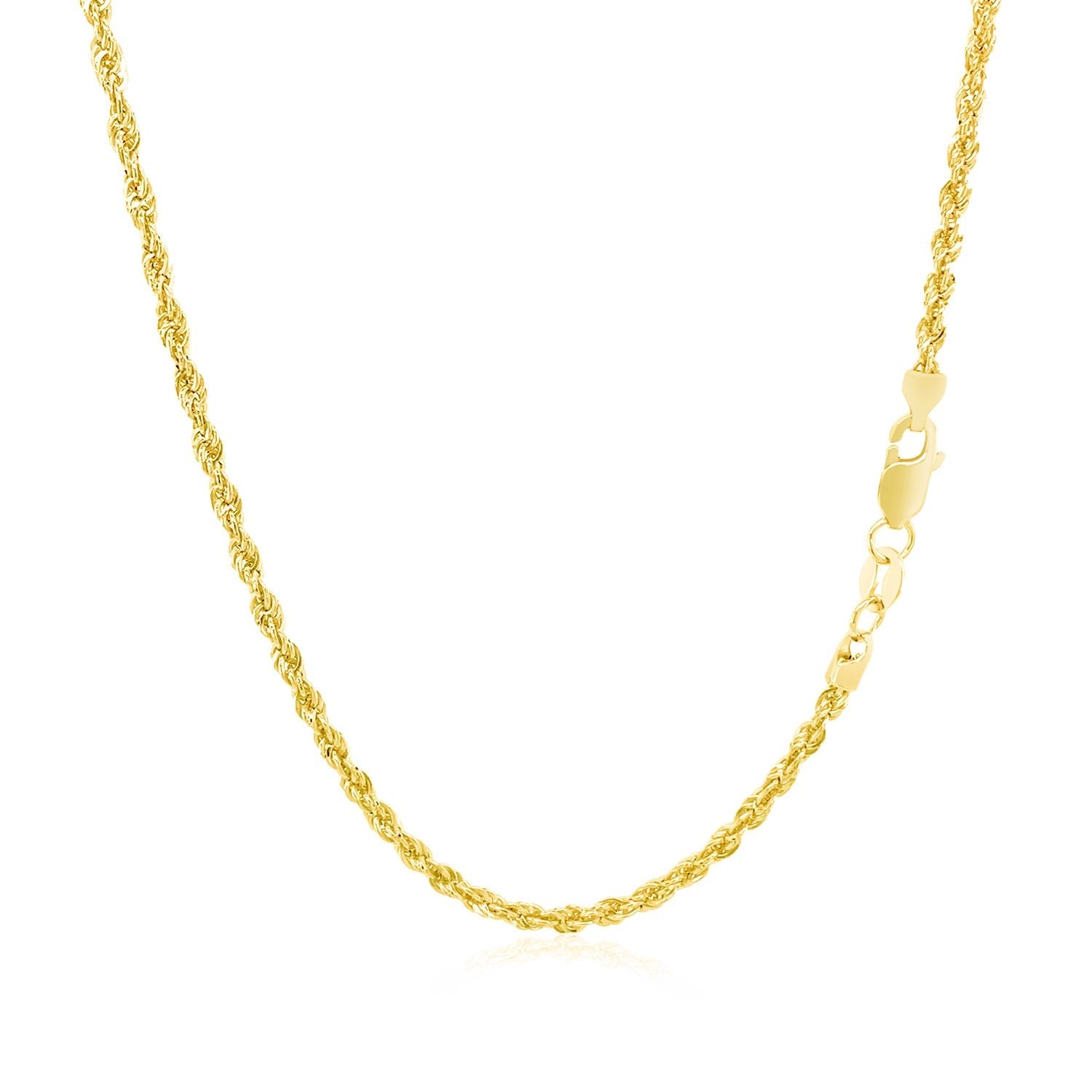 14k Yellow Gold Light Rope Chain (2.00 mm) - DestGlow