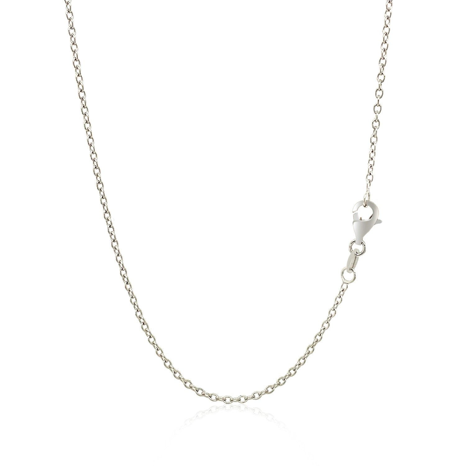 18k White Gold Round Cable Chain (1.50 mm) by Avera Group