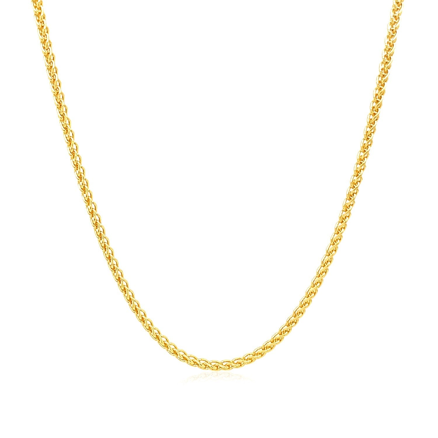 14k Yellow Gold Round Wheat Chain 1.5mm by Bids.com
