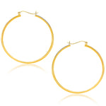 14k Yellow Gold Polished Hoop Earrings (1.5x40mm) - earrings