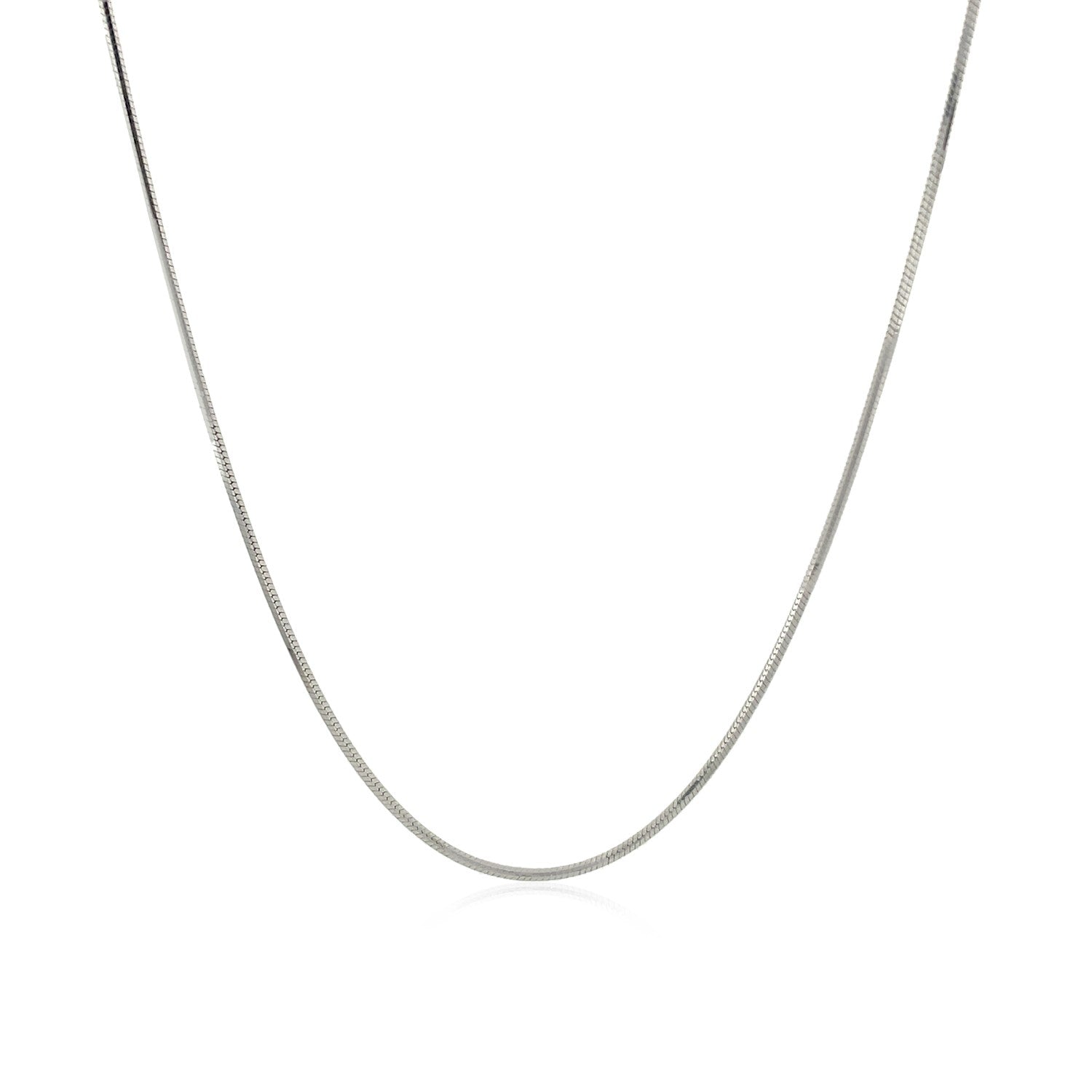 Sterling Silver Rhodium Plated Octagonal Snake Chain 0.9mm by Avera Group