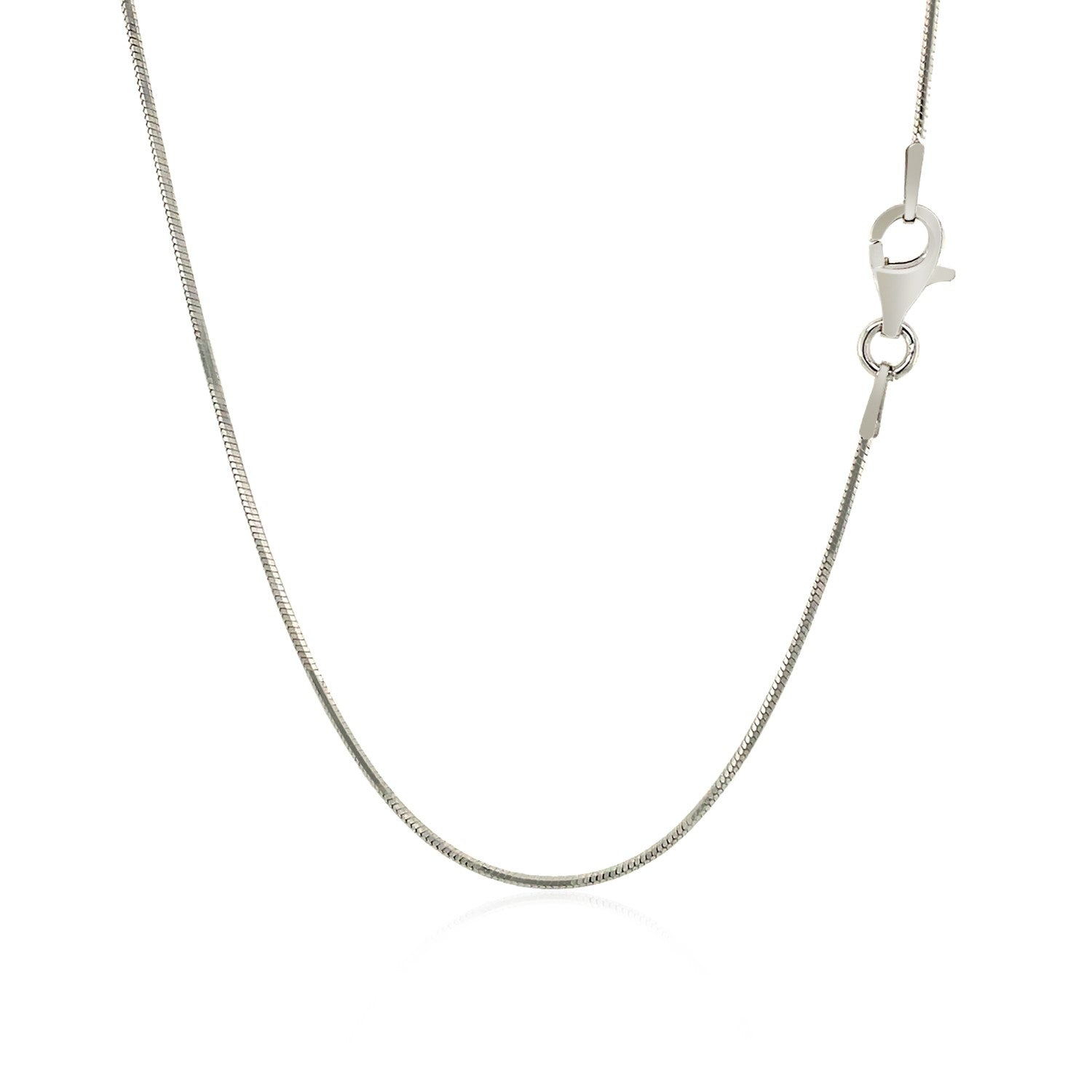 Sterling Silver Rhodium Plated Octagonal Snake Chain 0.9mm by Avera Group