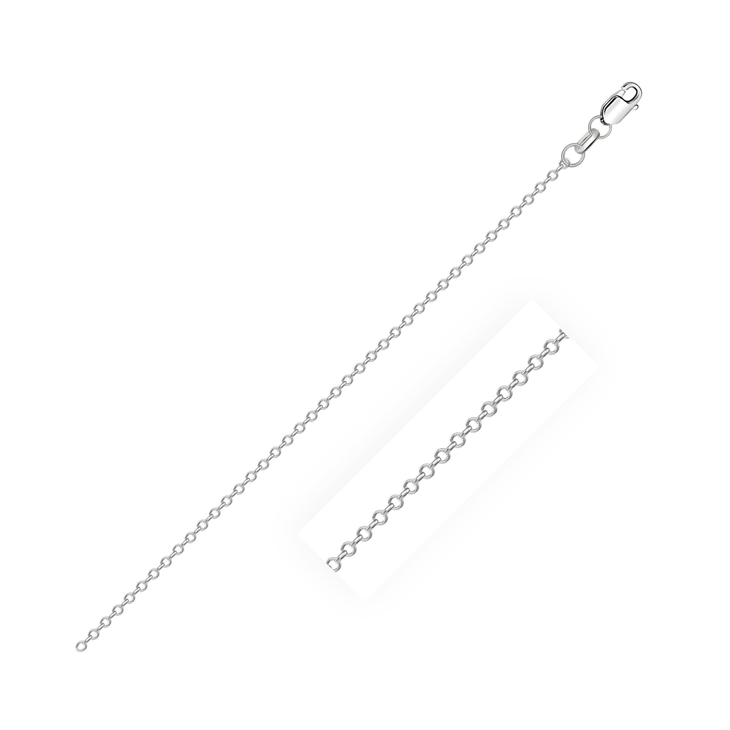 14k White Diamond Cut Cable Link Chain 0.8mm DestGlow