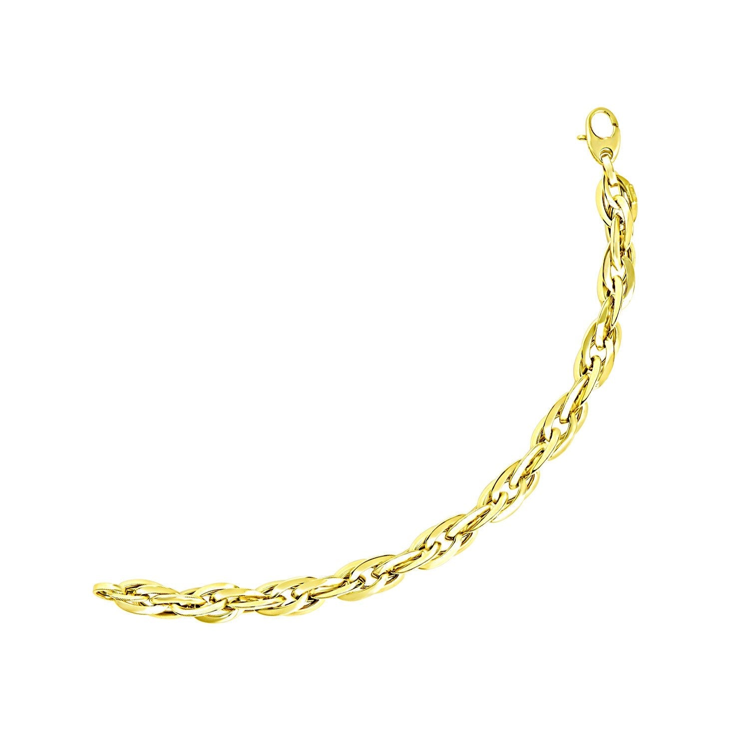 Double Oval Link Chain Bracelet in 14k Yellow Gold by Avera Group