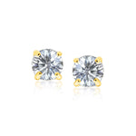 14k Yellow Gold 8.0mm Round CZ Stud Earrings - earrings