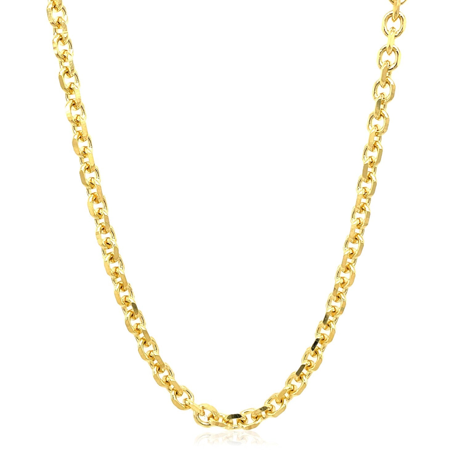 4.0mm 14k Yellow Gold Diamond Cut Cable Link Chain by Bids.com