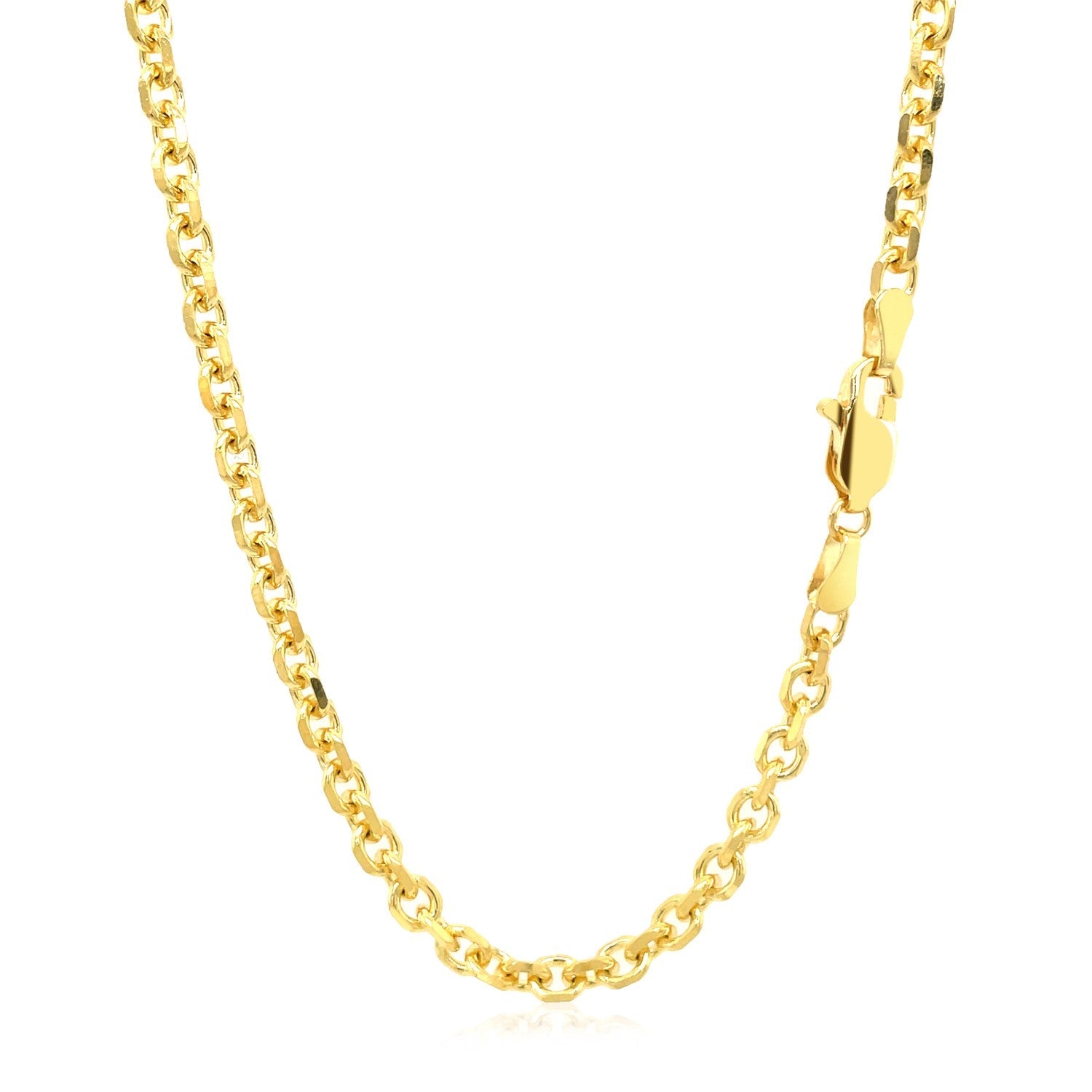 4.0mm 14k Yellow Gold Diamond Cut Cable Link Chain by Bids.com