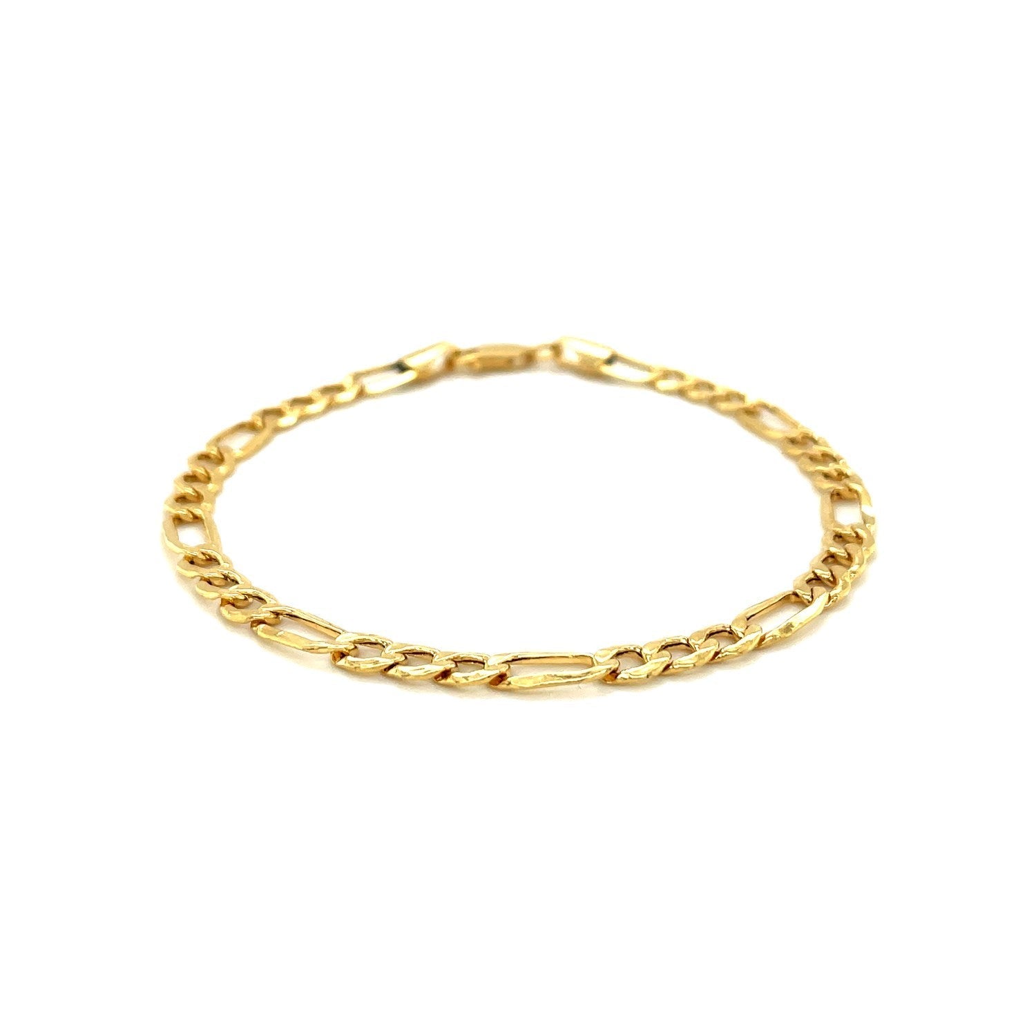 4.6mm 14k Yellow Gold Lite Figaro Bracelet DestGlow