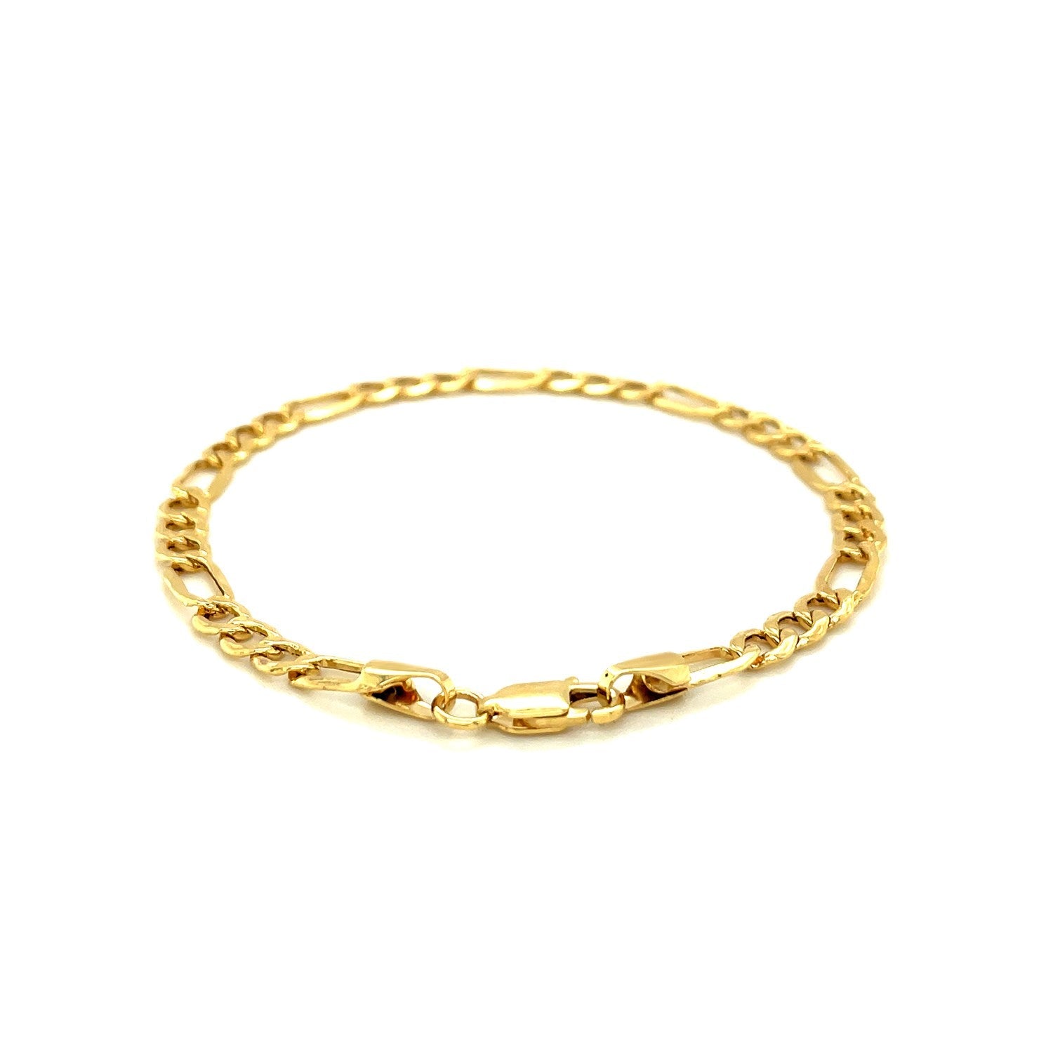 14k Yellow Gold Lite Figaro Bracelet (4.70 mm) - DestGlow